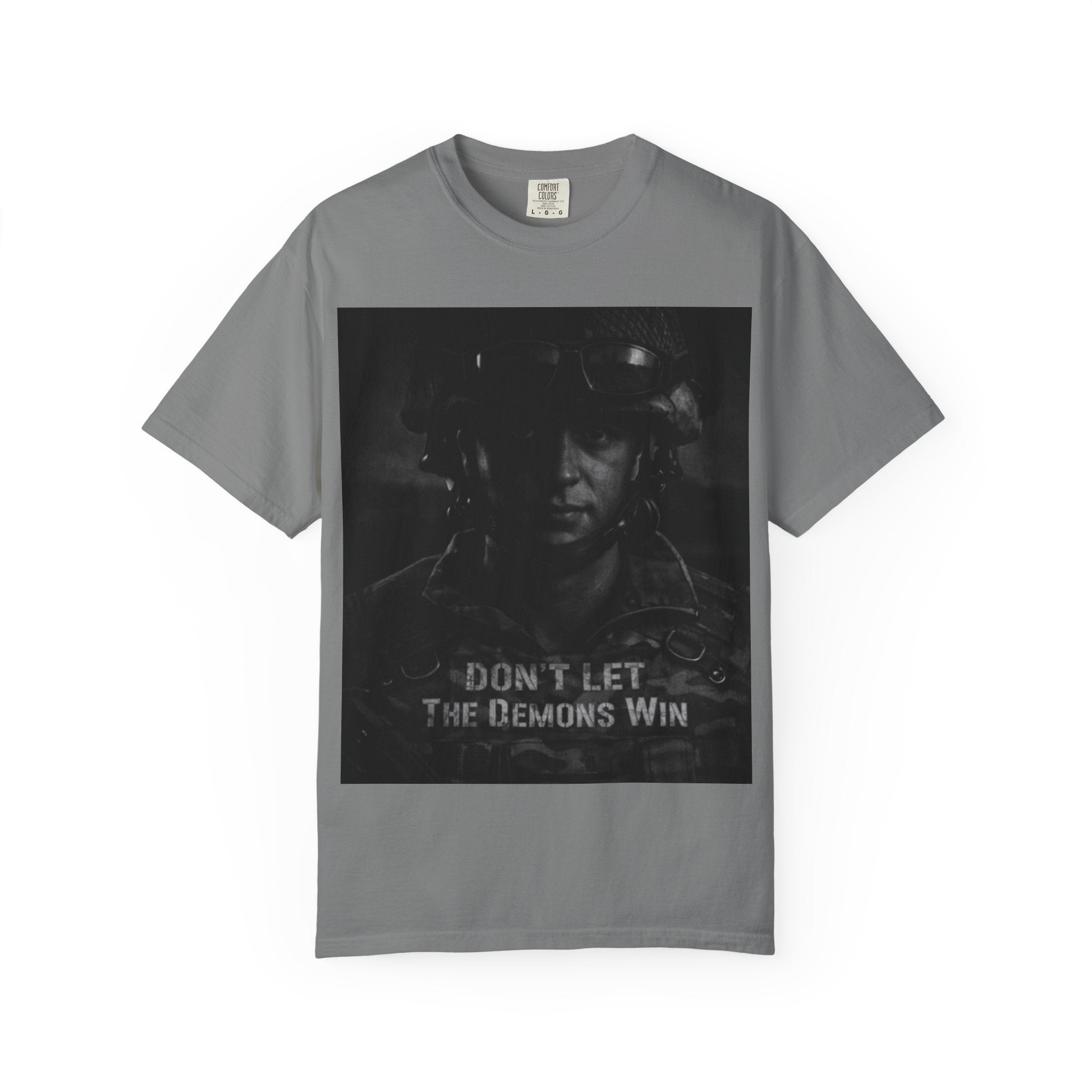 Don't Let the Demons Win T-Shirt — Dark Tactical Graphic Tee