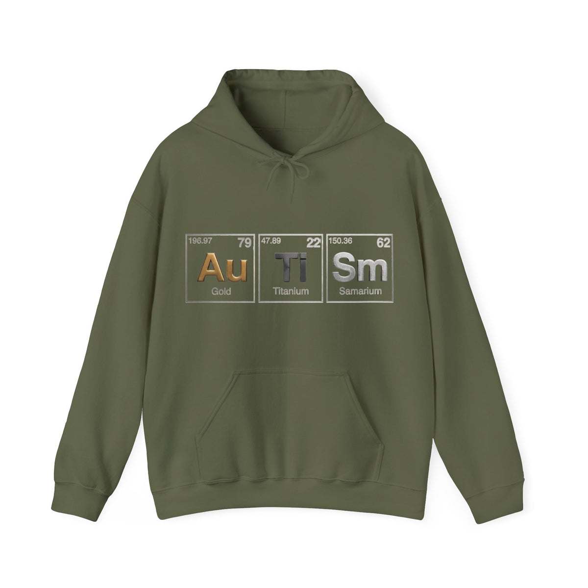 Autism Periodic Table Adult Hoodie — Au Ti Sm Element Design