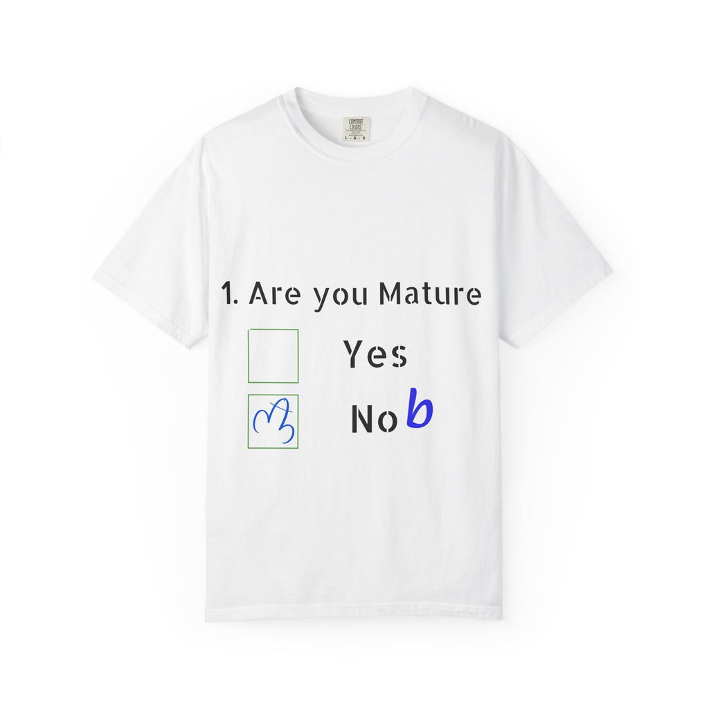 Adult T-Shirt — Funny "Are You Mature?" Checkbox Graphic Tee