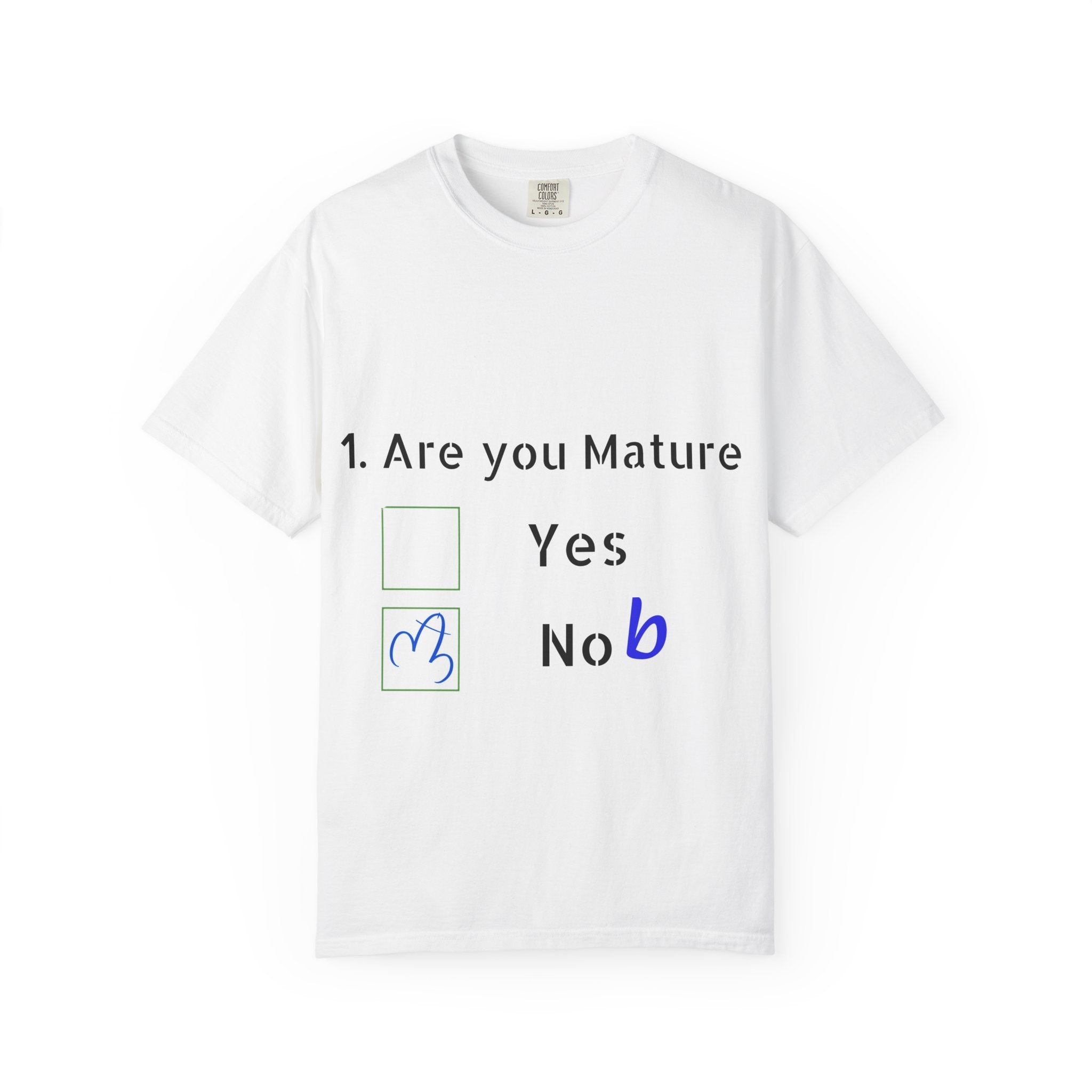 Adult T-Shirt — Funny "Are You Mature?" Checkbox Graphic Tee