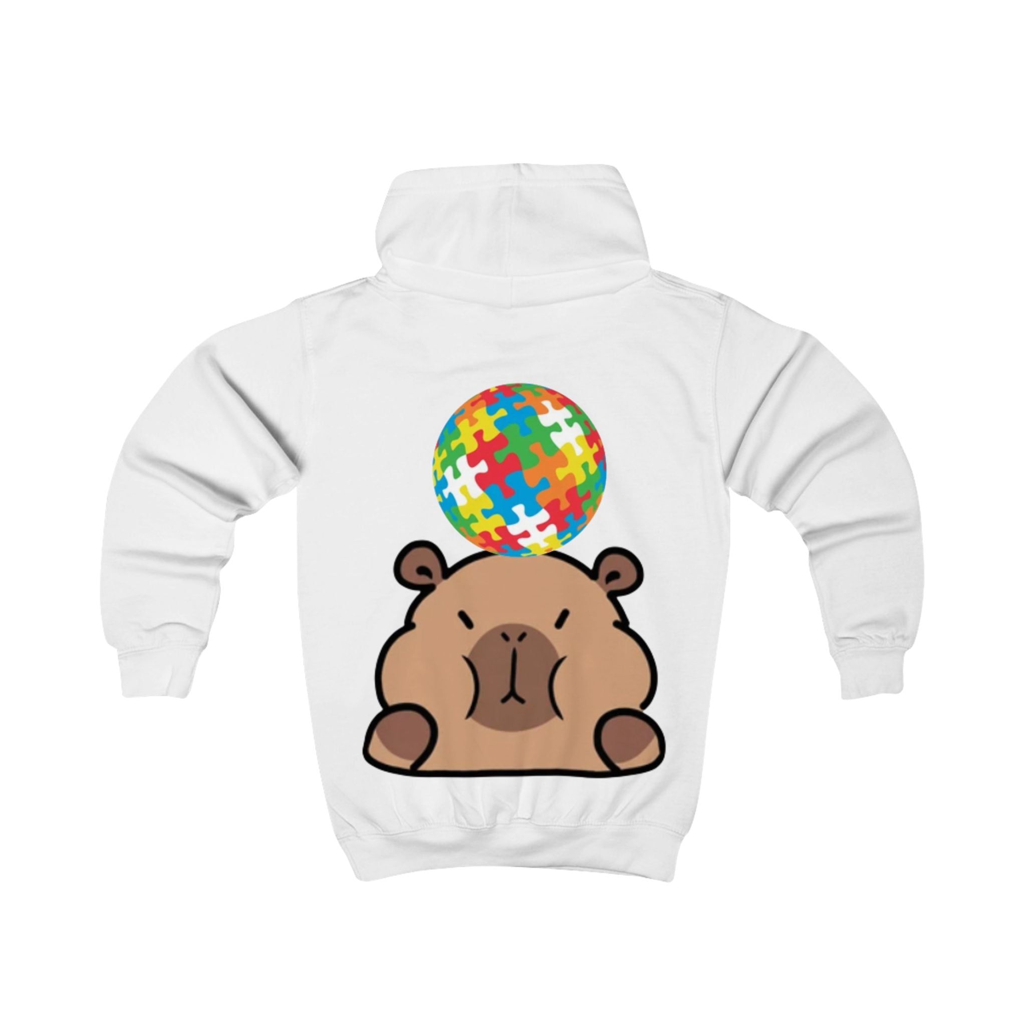 Puzzle Ball Bear Kids Hoodie | Autism Awareness, Cute Bear Illustration