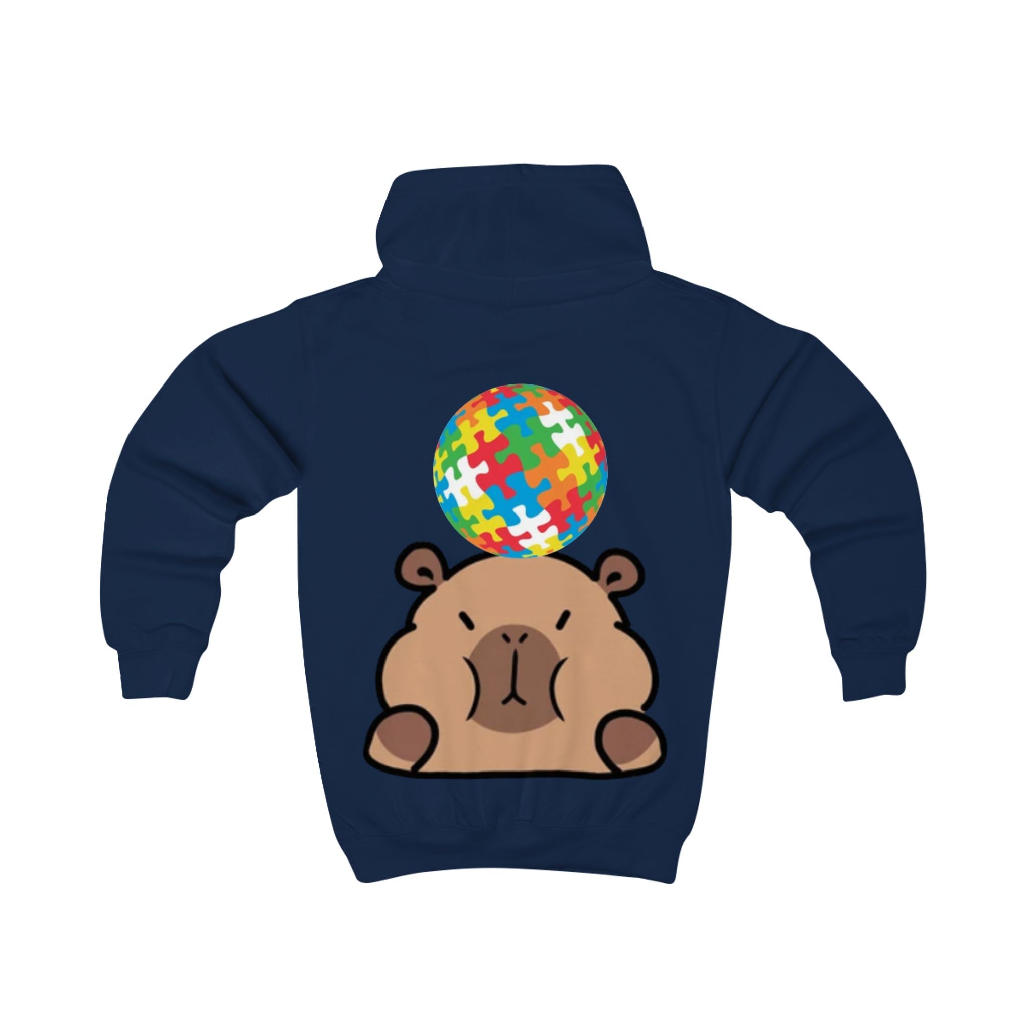 Puzzle Ball Bear Kids Hoodie | Autism Awareness, Cute Bear Illustration