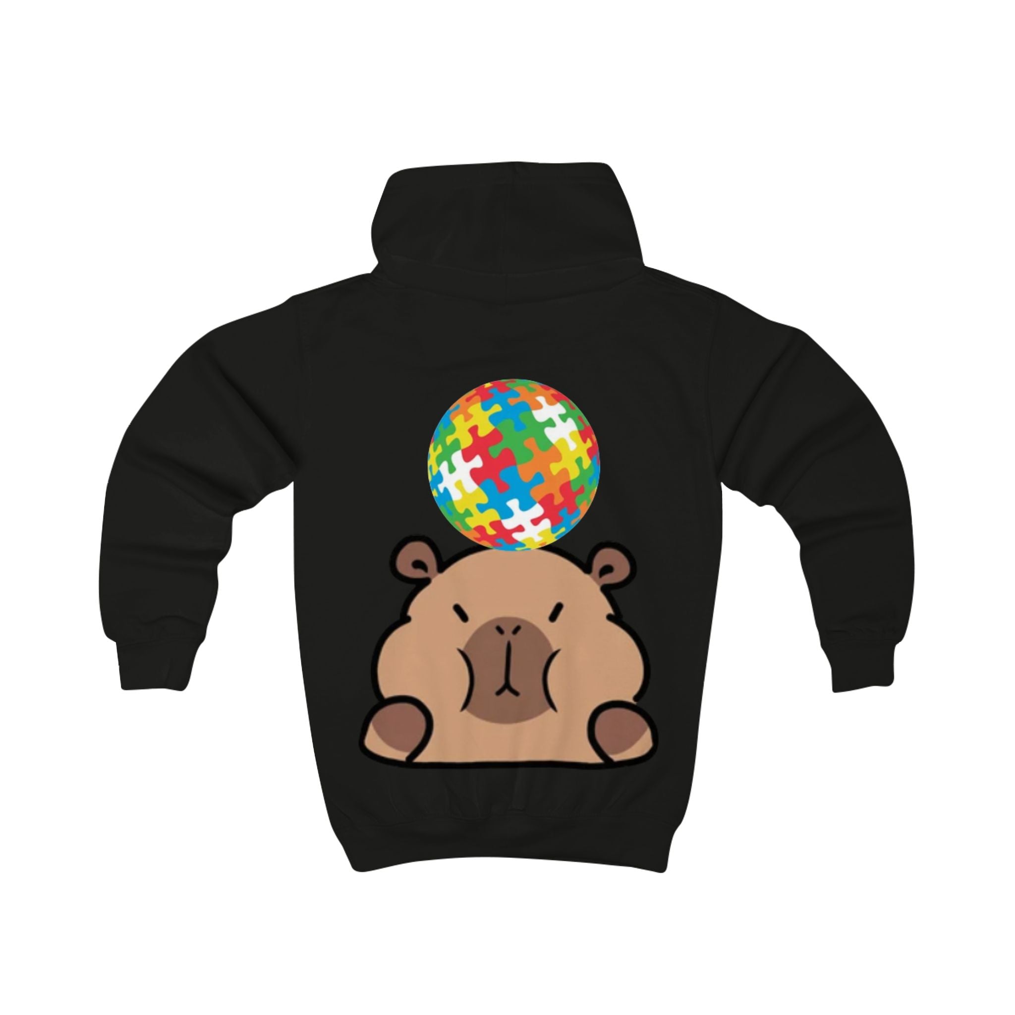 Puzzle Ball Bear Kids Hoodie | Autism Awareness, Cute Bear Illustration