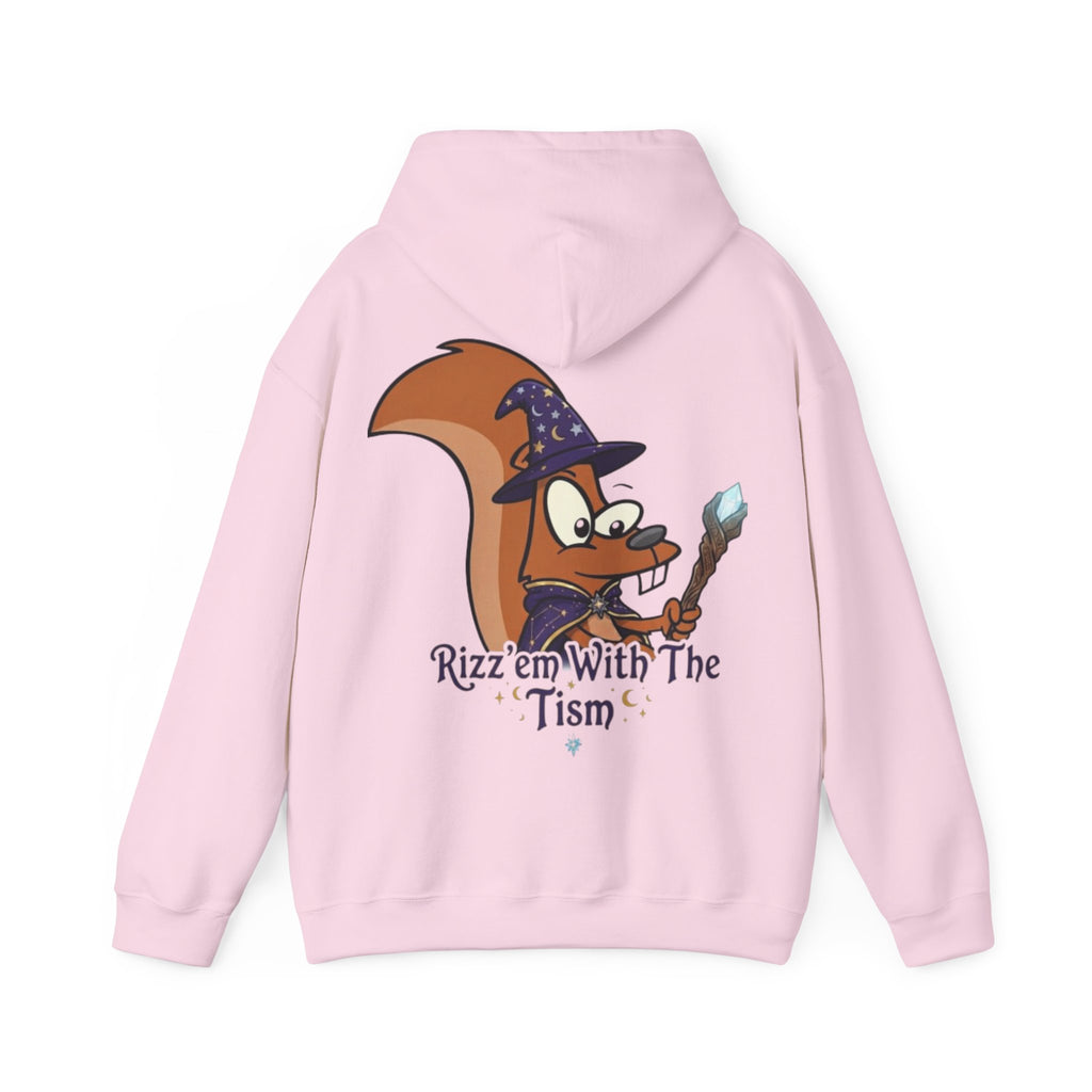 Wizard Beaver Adult Hoodie — "Rizz 'em With The Tism" Cute Magical Graphic Sweatshirt