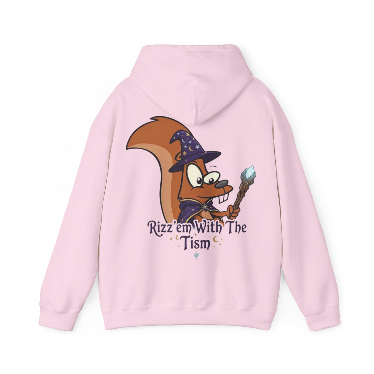 Wizard Beaver Adult Hoodie — "Rizz 'em With The Tism" Cute Magical Graphic Sweatshirt