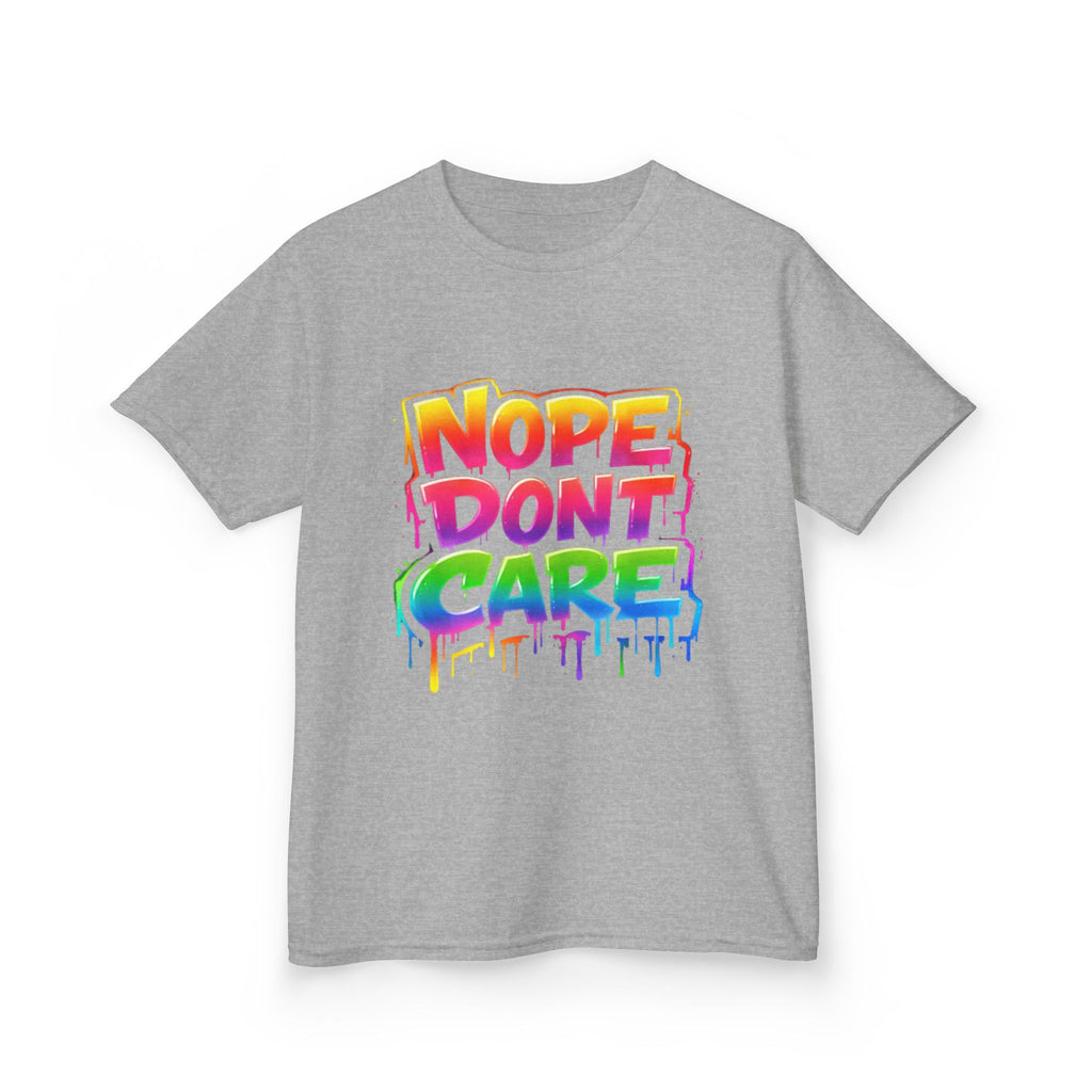Kids T-shirt — Funny "Nope Don't Care-Lover Graphic