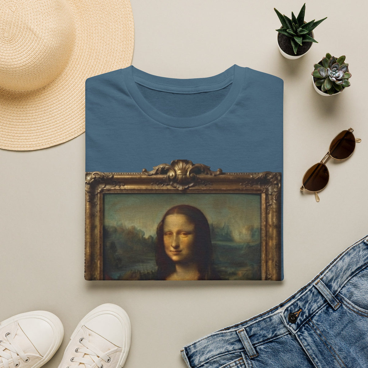Mona Lisa Portrait Adult T-Shirt — Classic Renaissance Art Tee