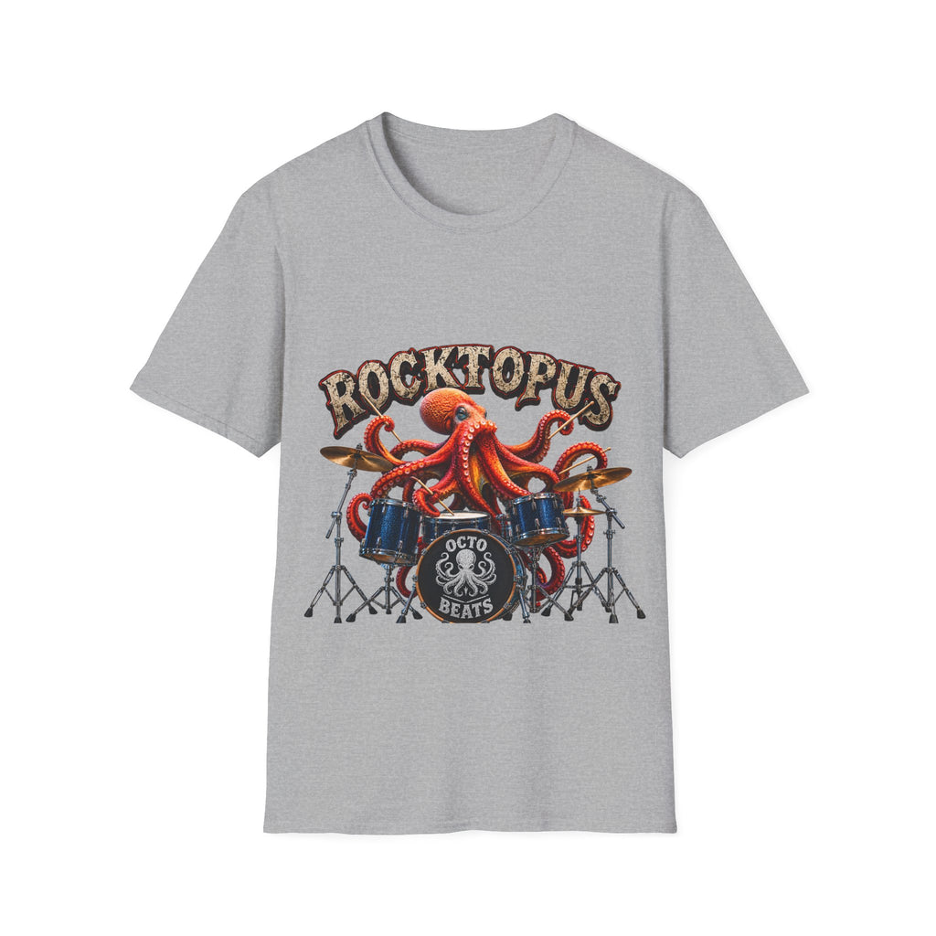 Rocktopus Drummer Adult T-Shirt — Octopus Band Vintage Rock Tee