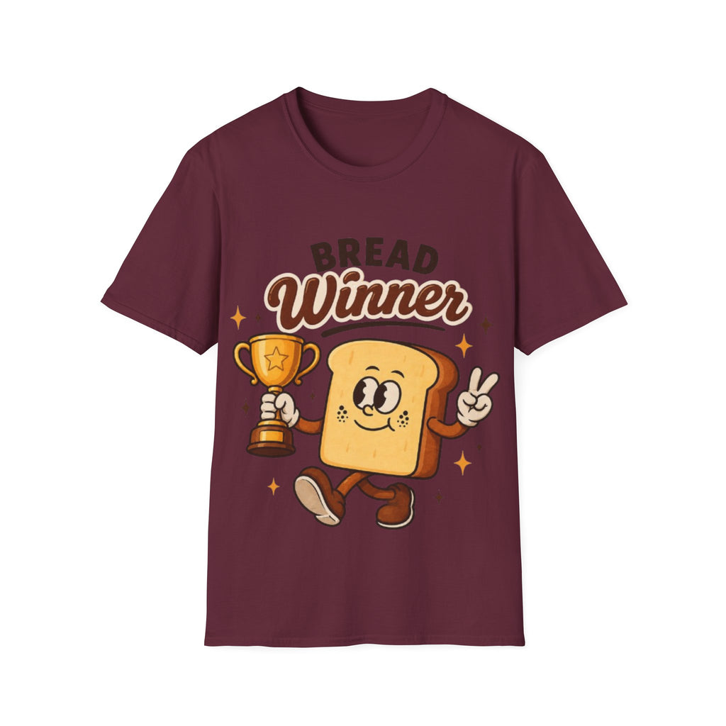Bread Winner Adult T‑Shirt — Funny Toast Cartoon Tee for Bakers & Breakfast Lovers