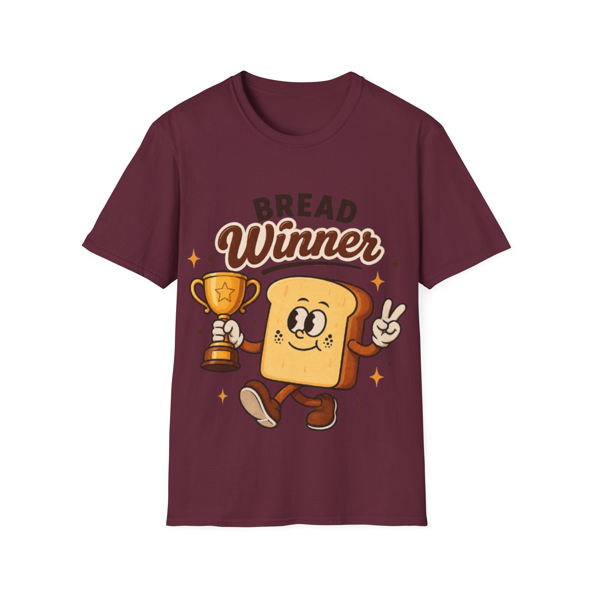 Bread Winner Adult T‑Shirt — Funny Toast Cartoon Tee for Bakers & Breakfast Lovers