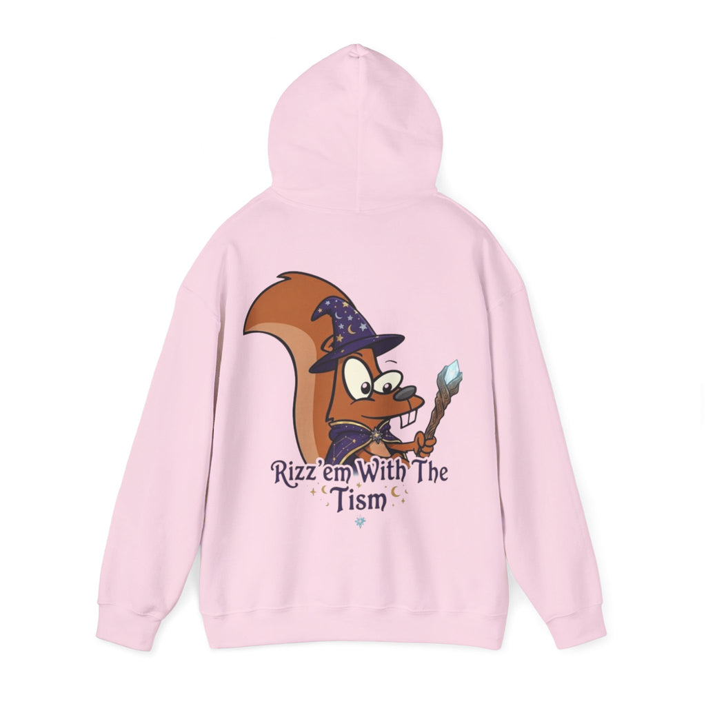 Wizard Beaver Adult Hoodie — "Rizz 'em With The Tism" Cute Magical Graphic Sweatshirt