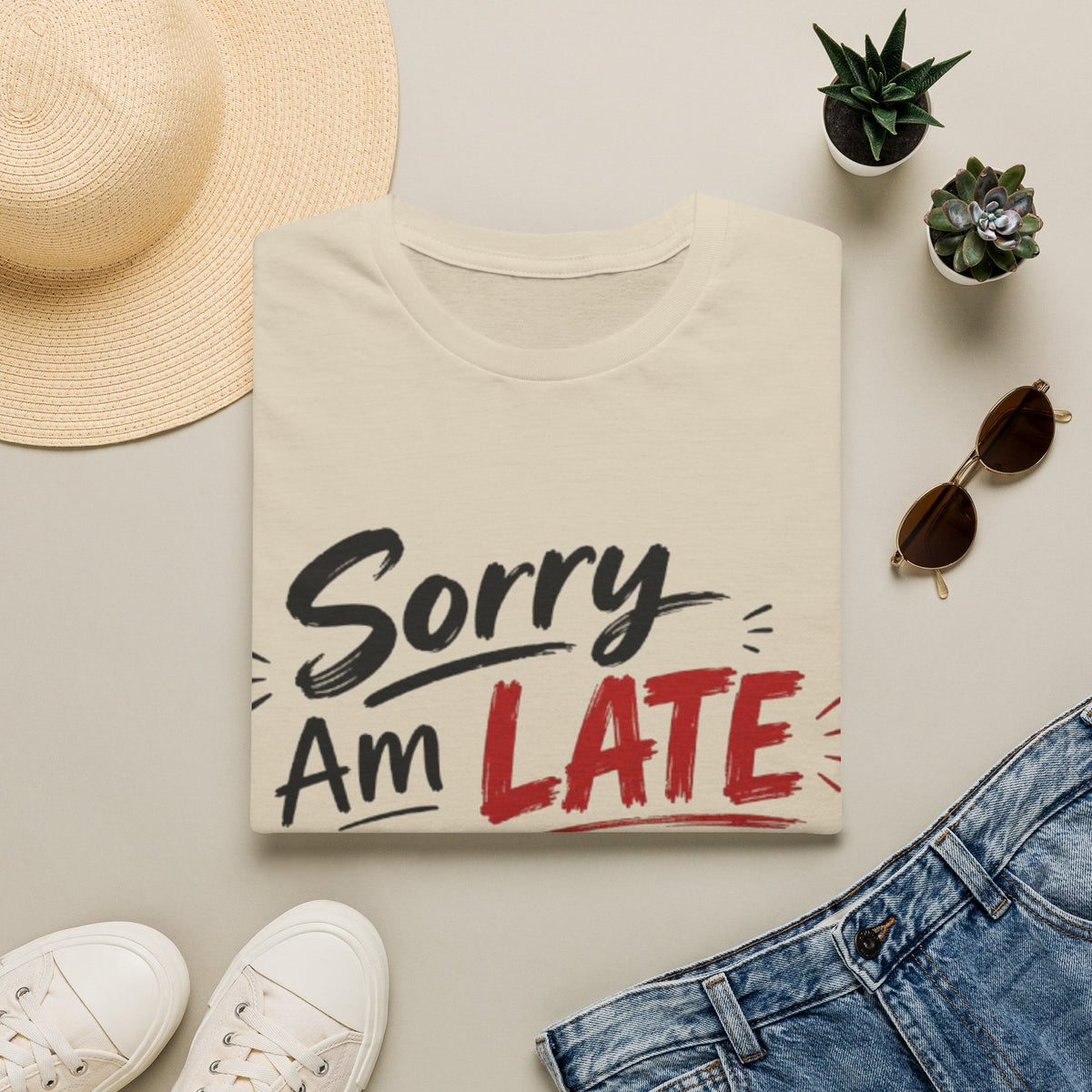 Sorry I’m Late Adult T-Shirt — Funny Graphic Tee ('Sorry Am Late I Didn’t Want To Come')