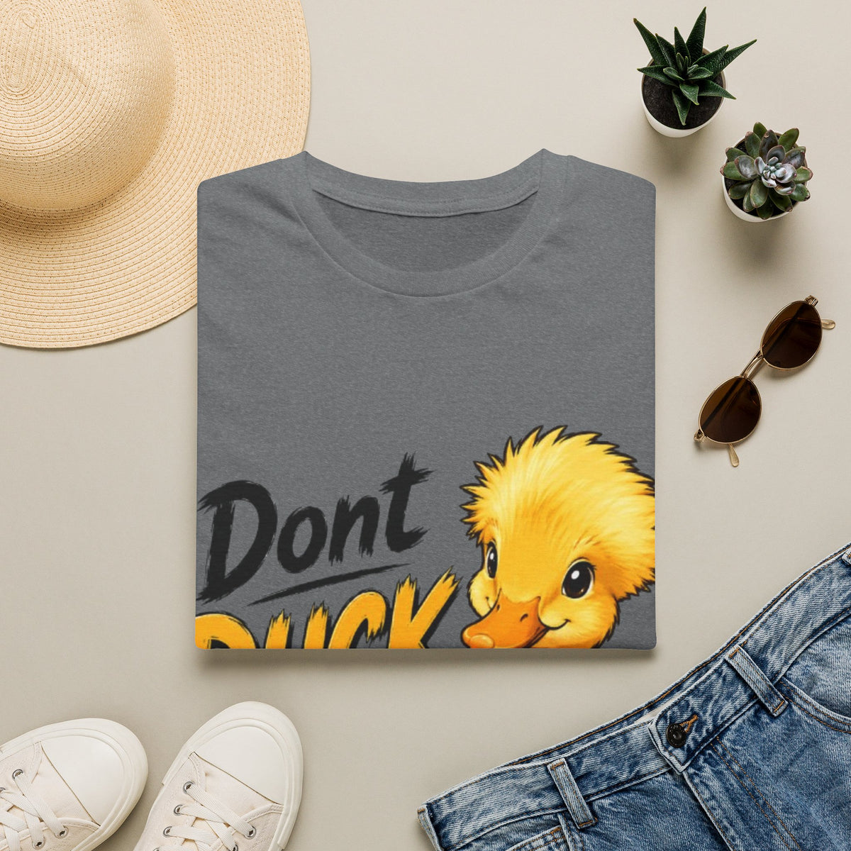 Don't Duck With Me Adult T-Shirt — Cute Yellow Duck Graphic Tee