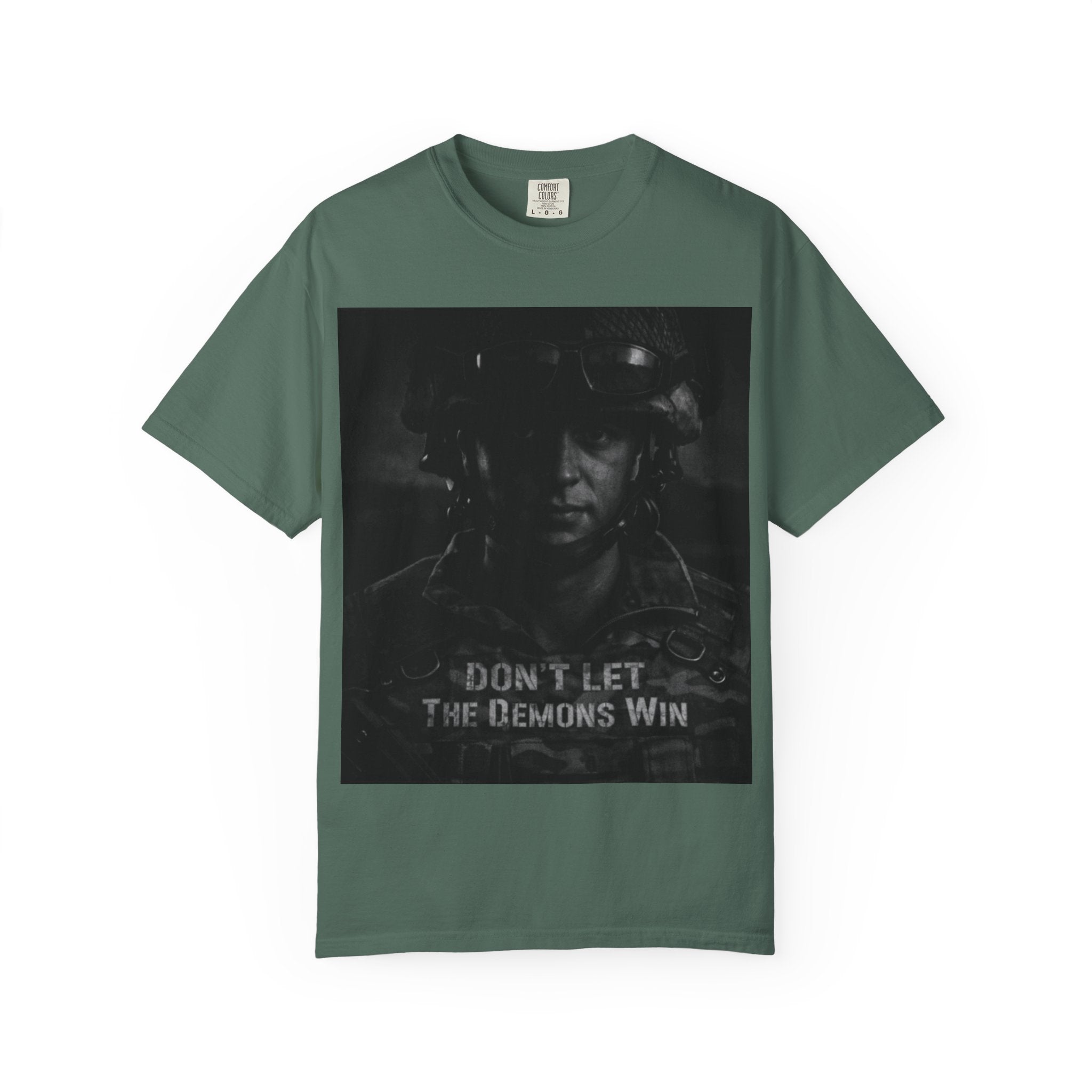 Don't Let the Demons Win T-Shirt — Dark Tactical Graphic Tee