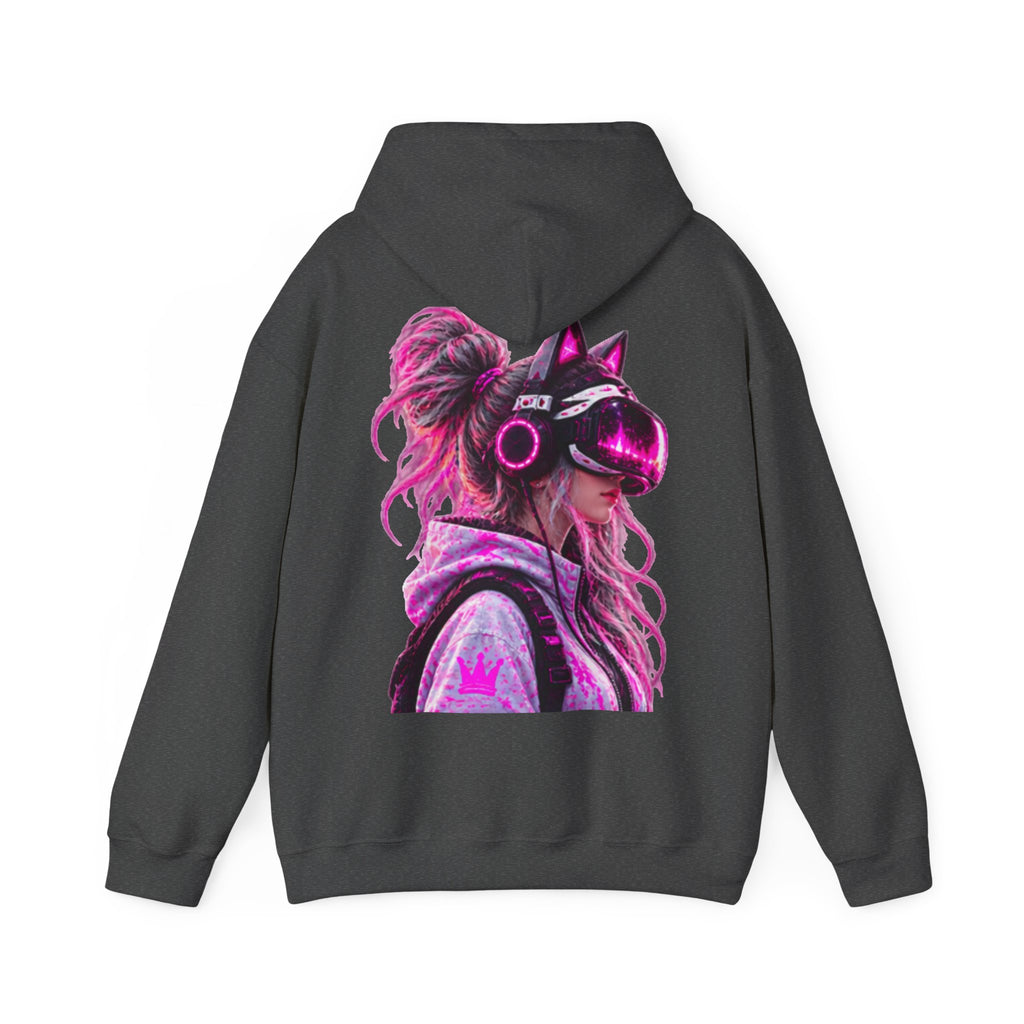 Cyberpunk VR Adult Hoodie — Neon Retro Gamer Aesthetic