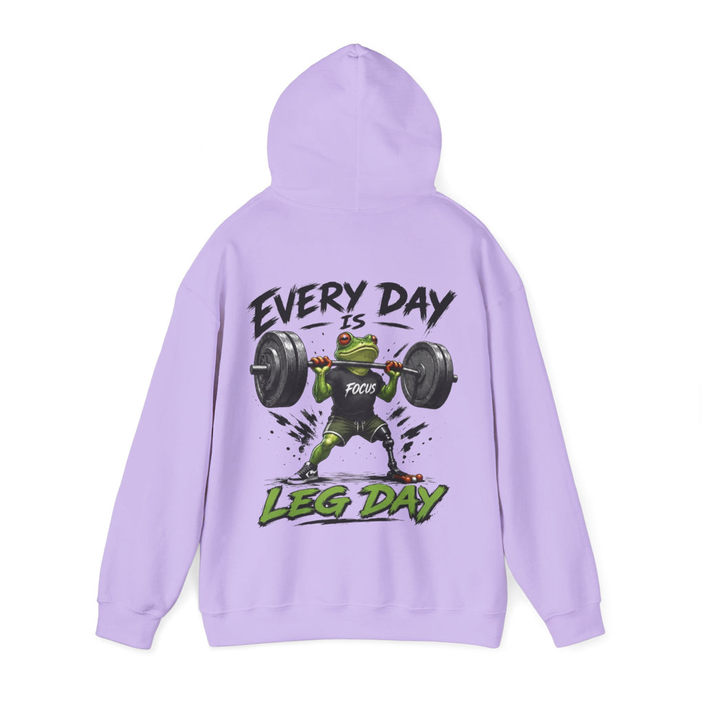 Adult Hoodie - "Every Day Is Leg Day" Frog Weightlifting Gym Hoodie
