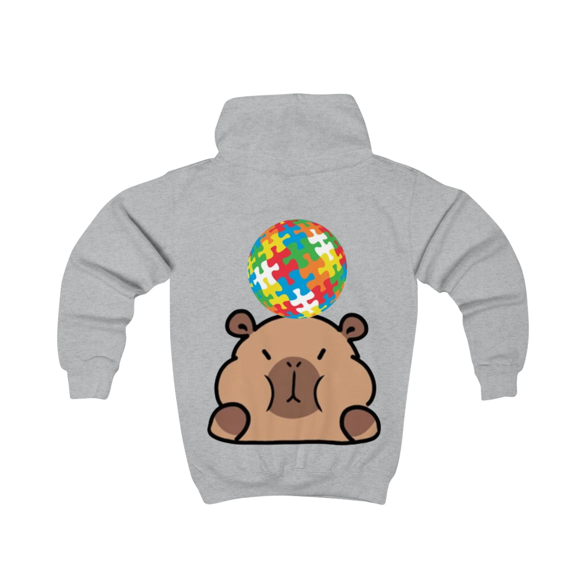 Puzzle Ball Bear Kids Hoodie | Autism Awareness, Cute Bear Illustration