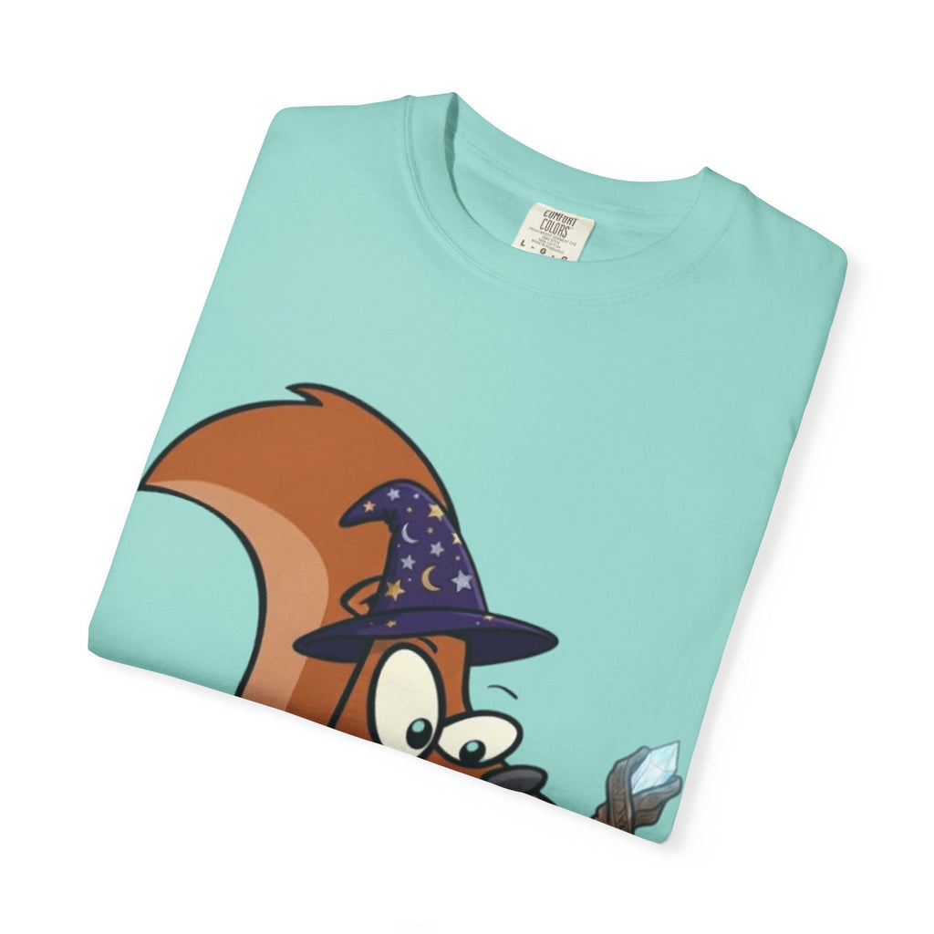Wizard Squirrel Adult T-Shirt — "Rizz 'em With The Tism" Cute Magic Cartoon Tee
