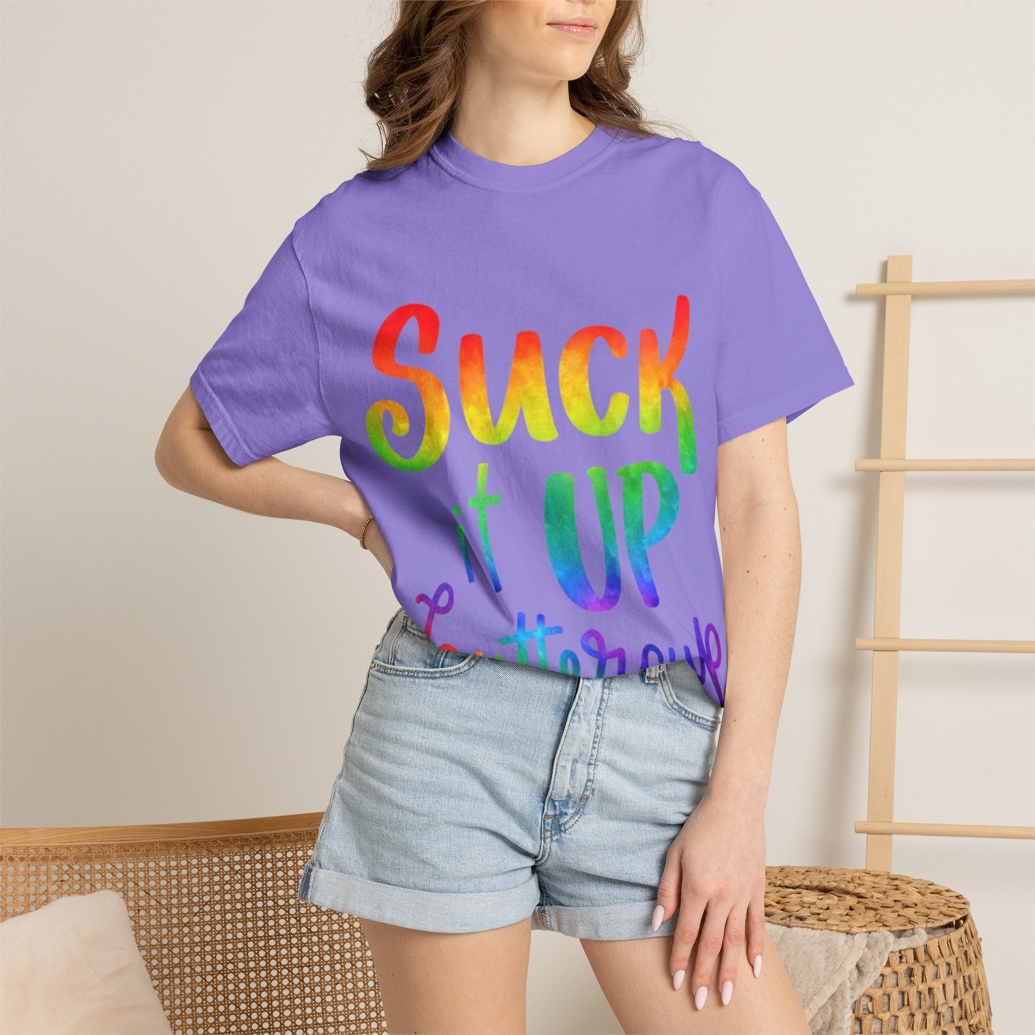 Suck It Up Buttercup Rainbow Graphic Adult T-Shirt