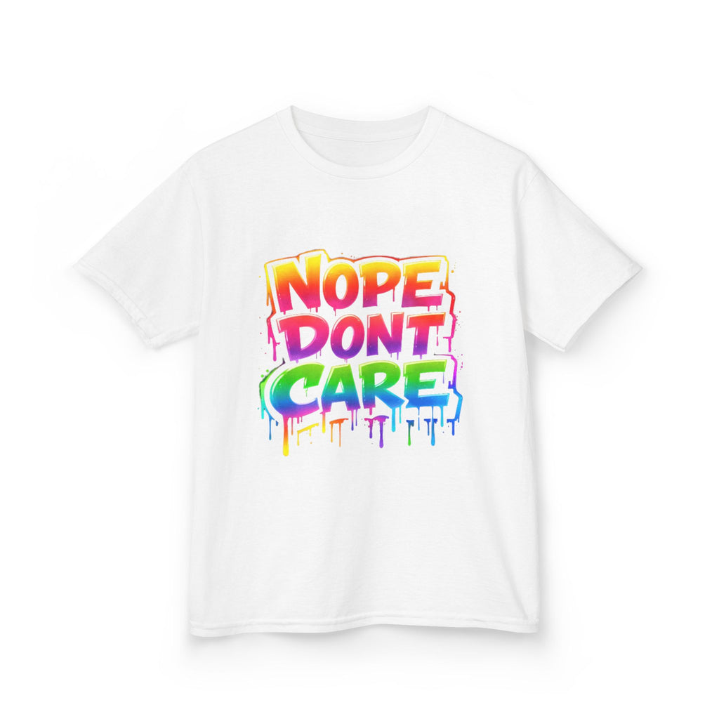 Kids T-shirt — Funny "Nope Don't Care-Lover Graphic