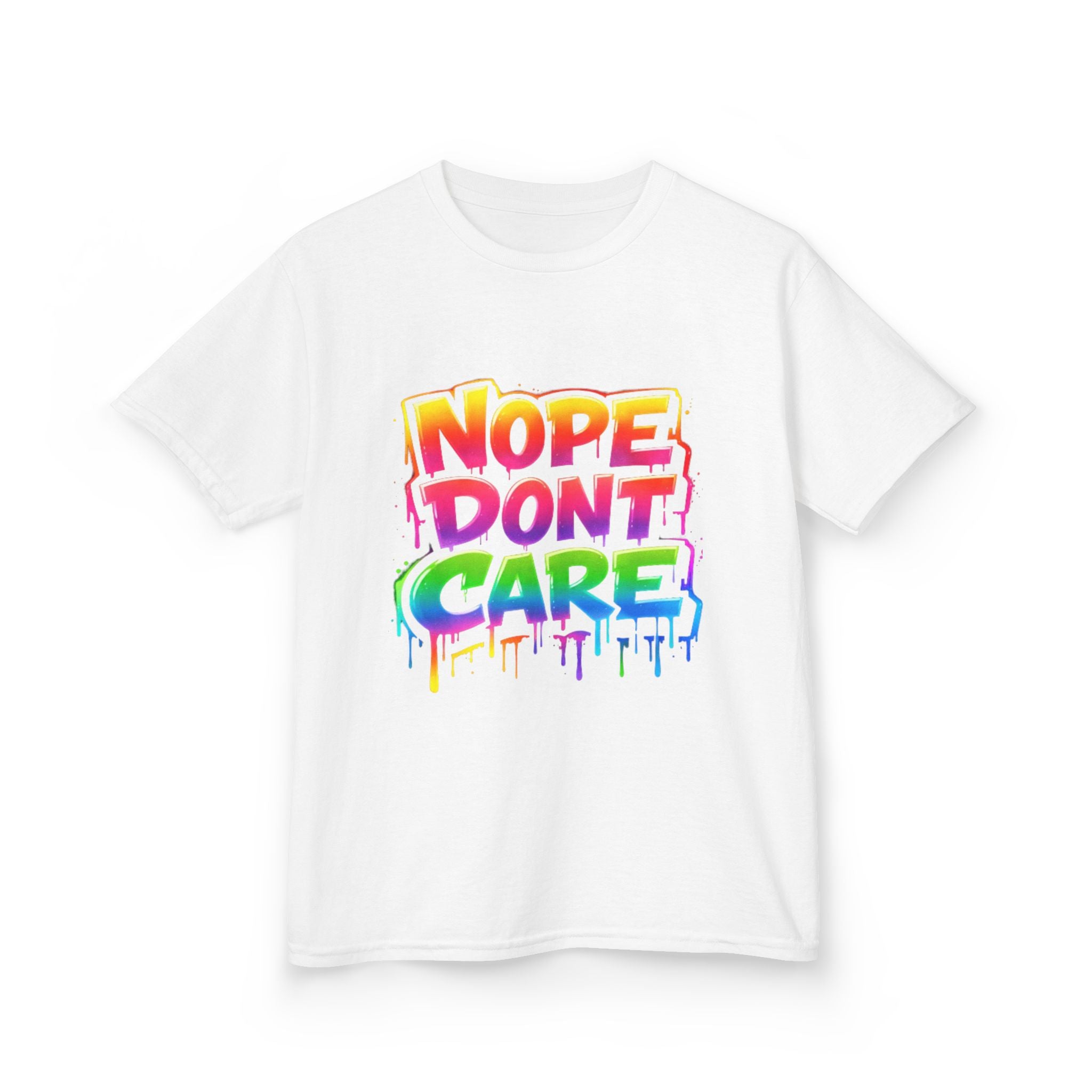 Kids T-shirt — Funny "Nope Don't Care-Lover Graphic
