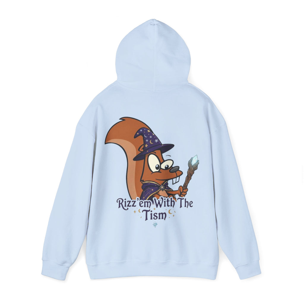 Wizard Beaver Adult Hoodie — "Rizz 'em With The Tism" Cute Magical Graphic Sweatshirt