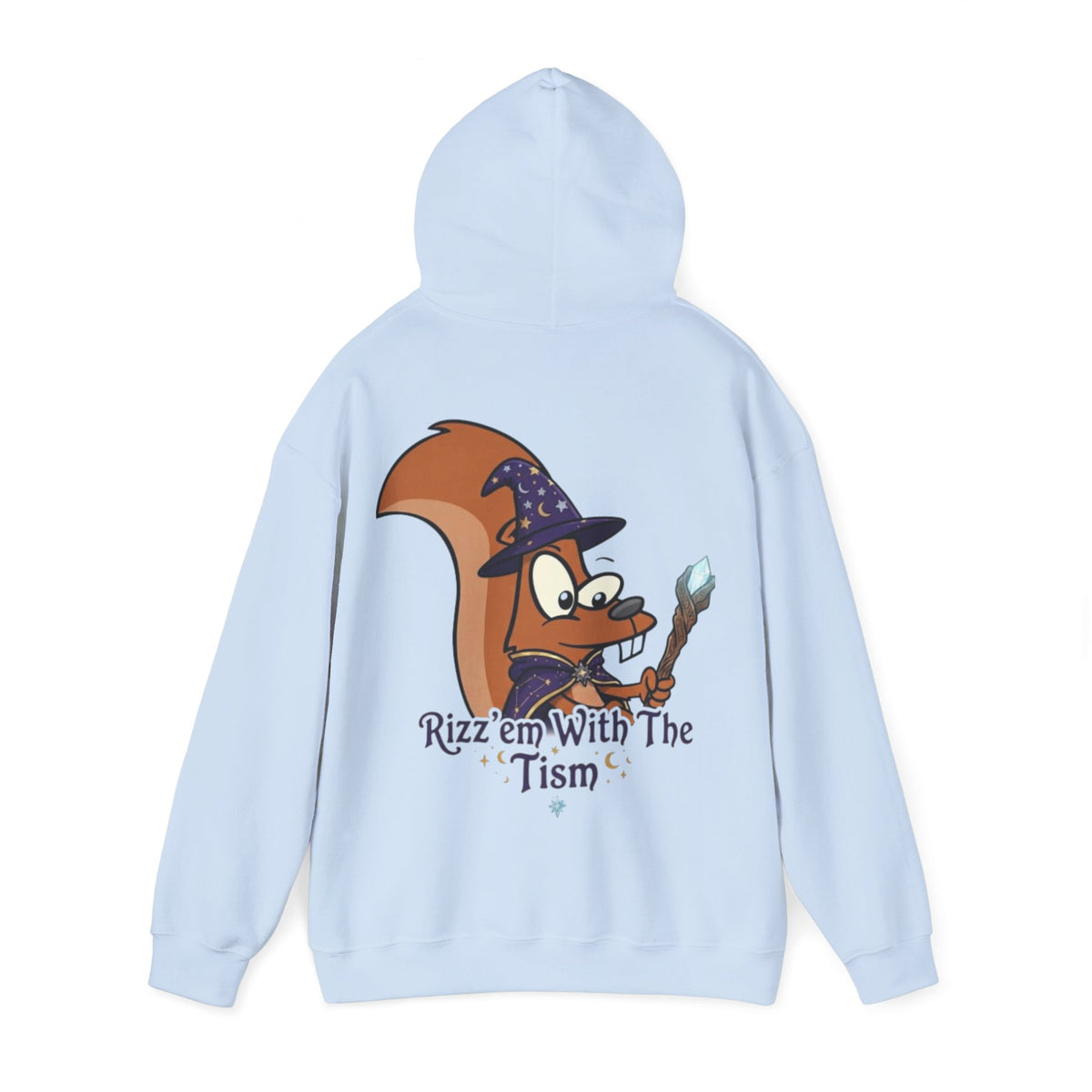 Wizard Beaver Adult Hoodie — "Rizz 'em With The Tism" Cute Magical Graphic Sweatshirt