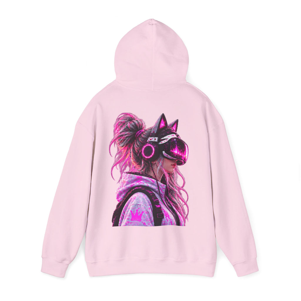 Cyberpunk VR Adult Hoodie — Neon Retro Gamer Aesthetic