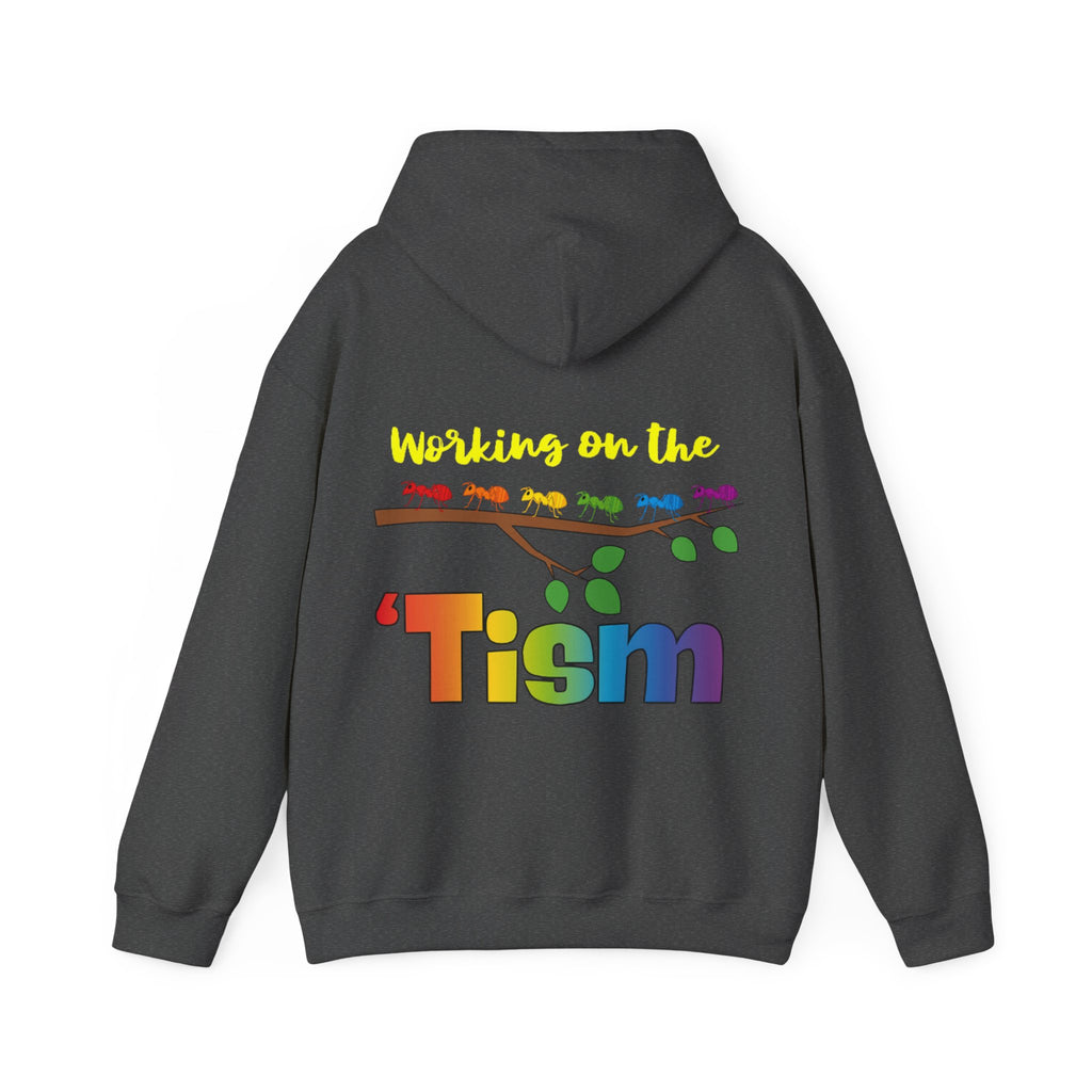 Working on the 'Tism Adult Hoodie | Rainbow Branch Design