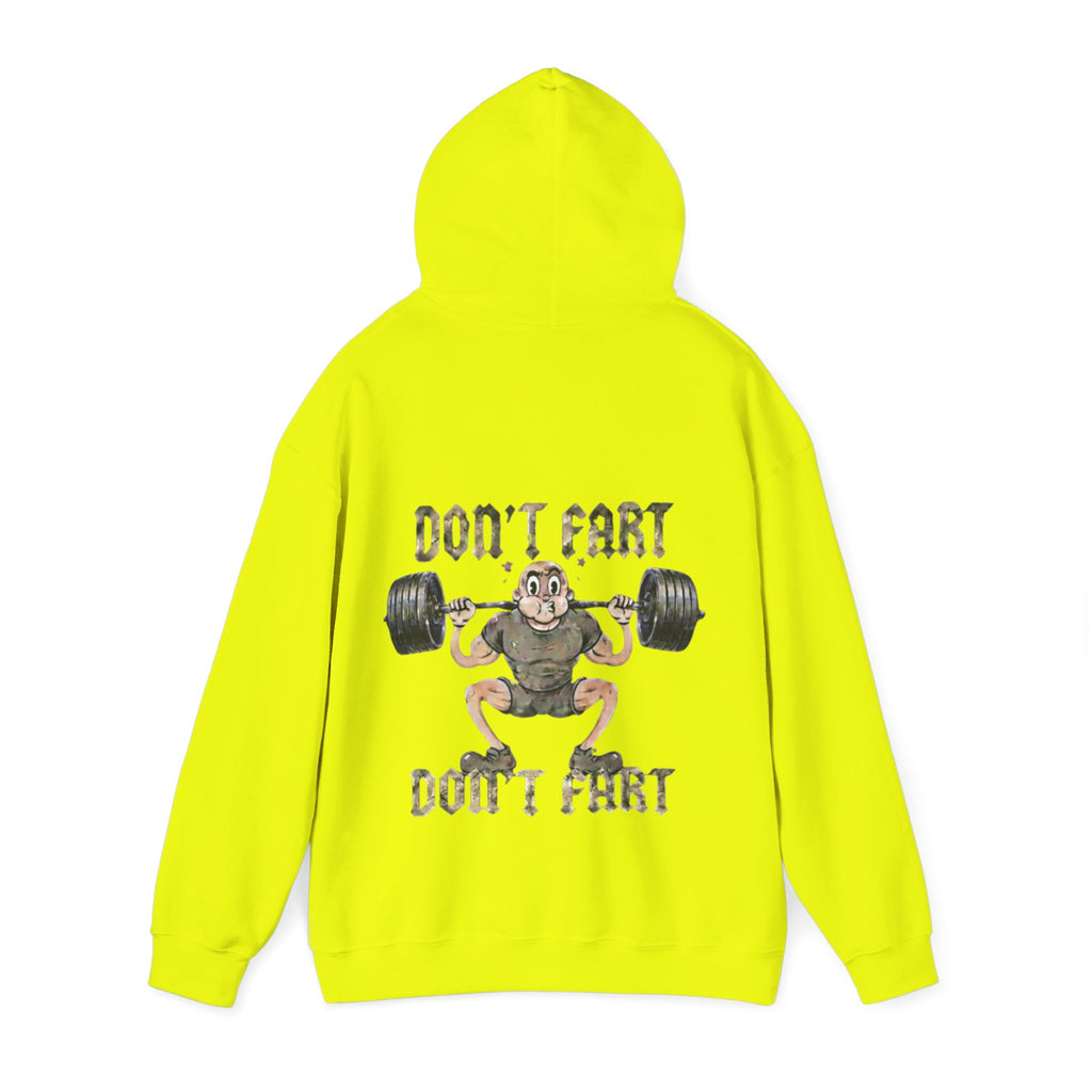 Funny Weightlifting Adult Hoodie — "Don't Fart" Gym Sweatshirt
