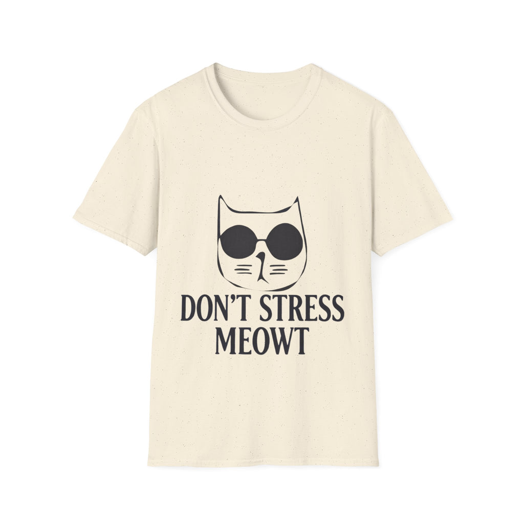 Cat Graphic Adult T-Shirt — "Don't Stress Meowt" Relaxed Tee for Cat Lovers