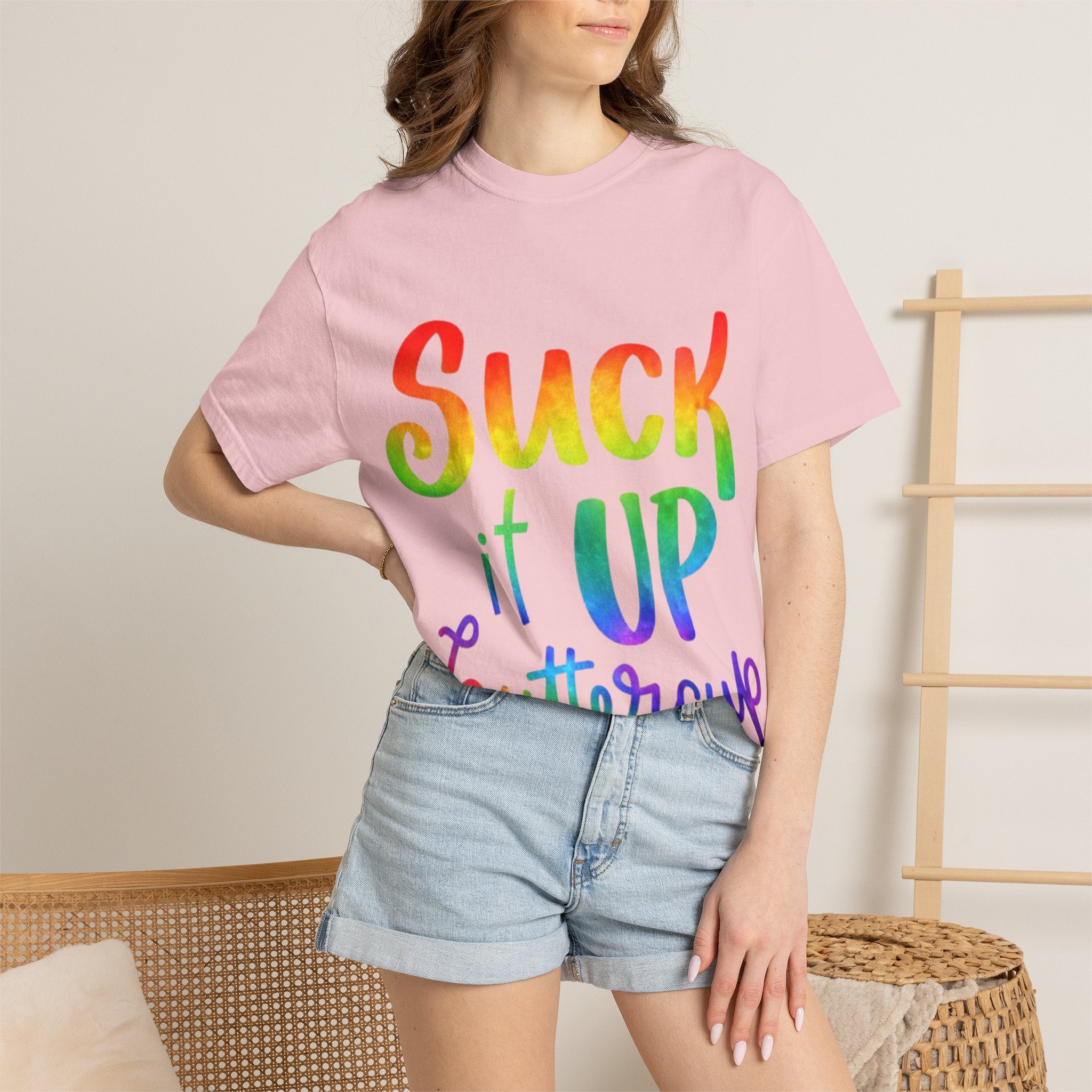 Suck It Up Buttercup Rainbow Graphic Adult T-Shirt