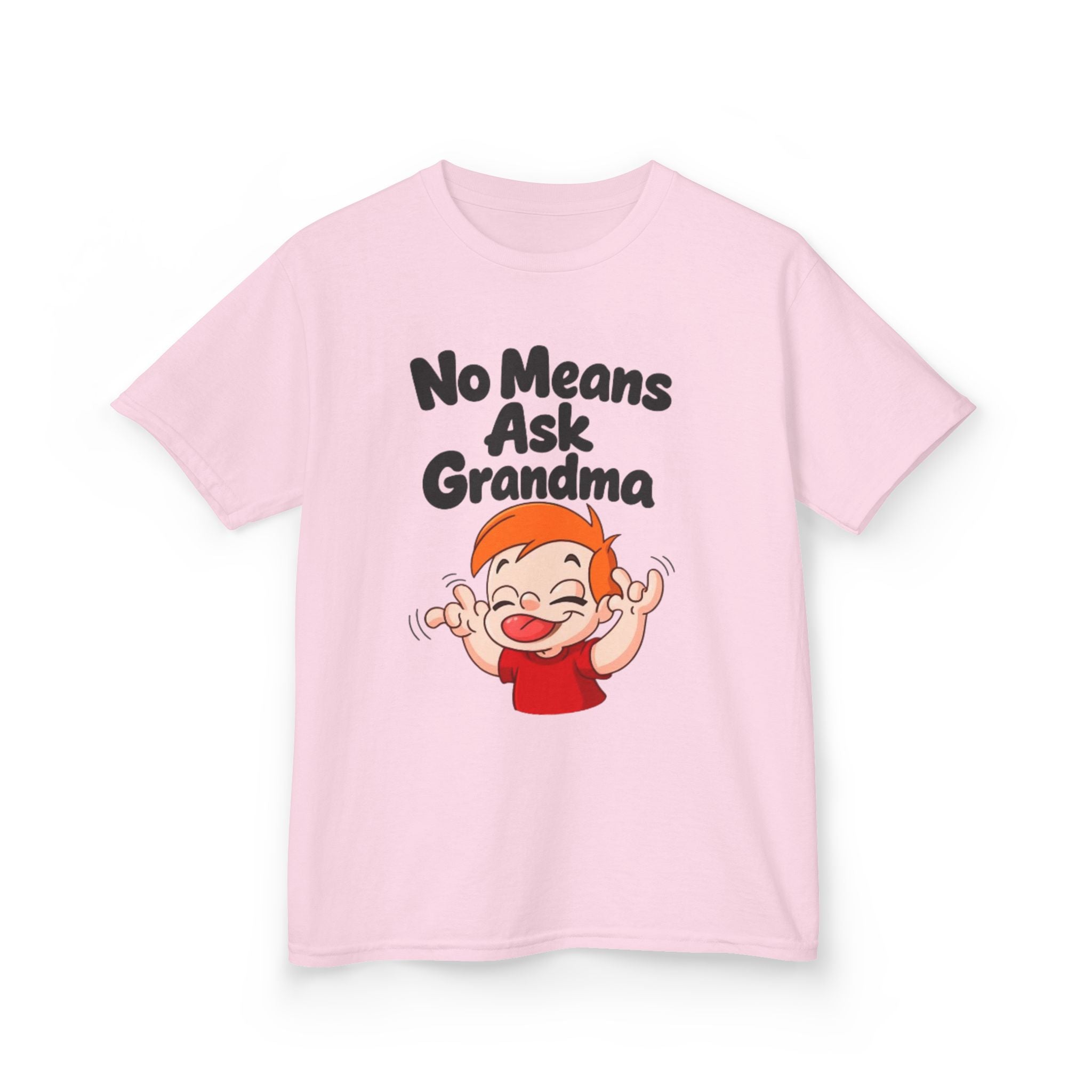 Kids Tee — "No Means Ask Grandma" Funny Toddler Shirt