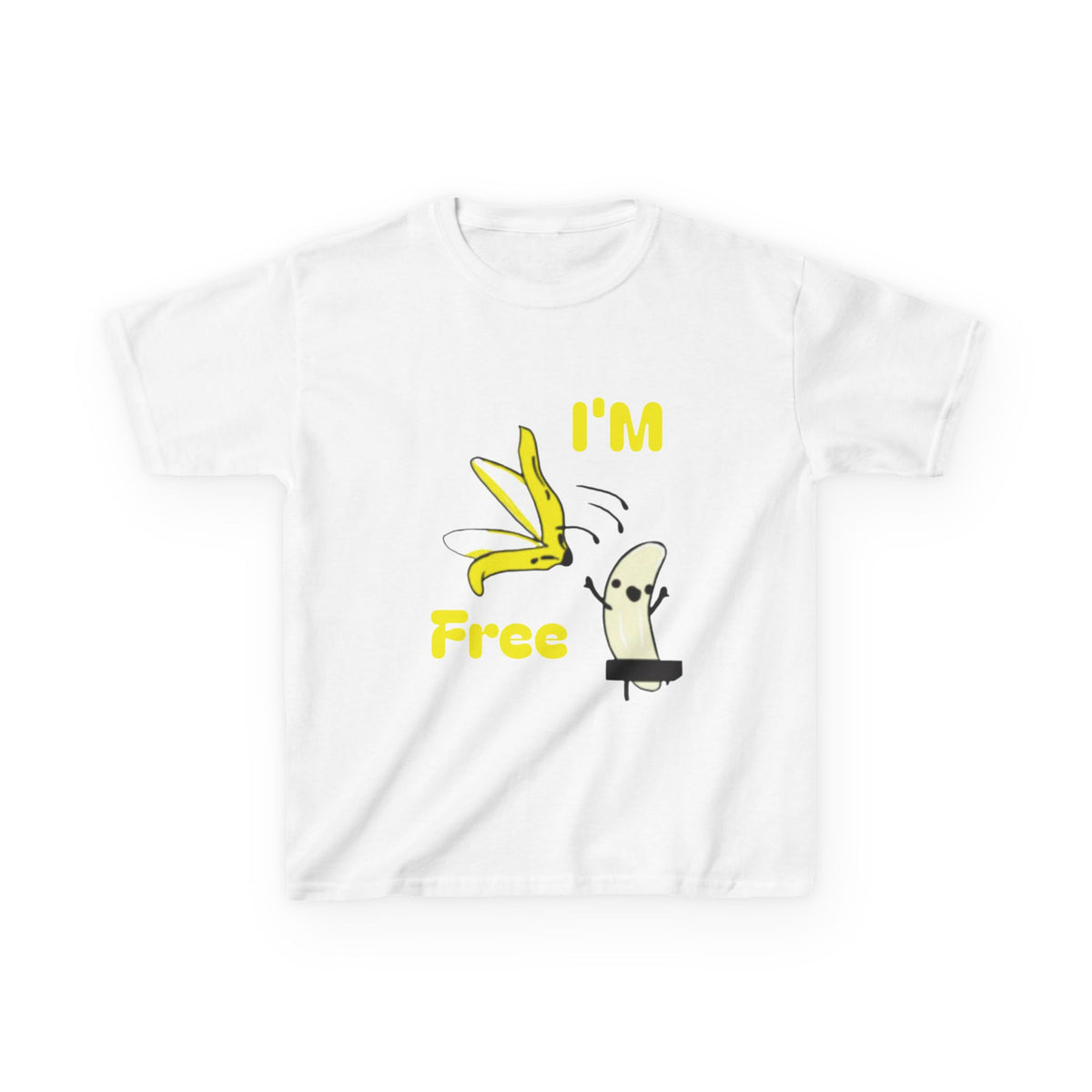 Kids Tee — Cute 'I'm Free' Banana Cartoon Shirt for Children