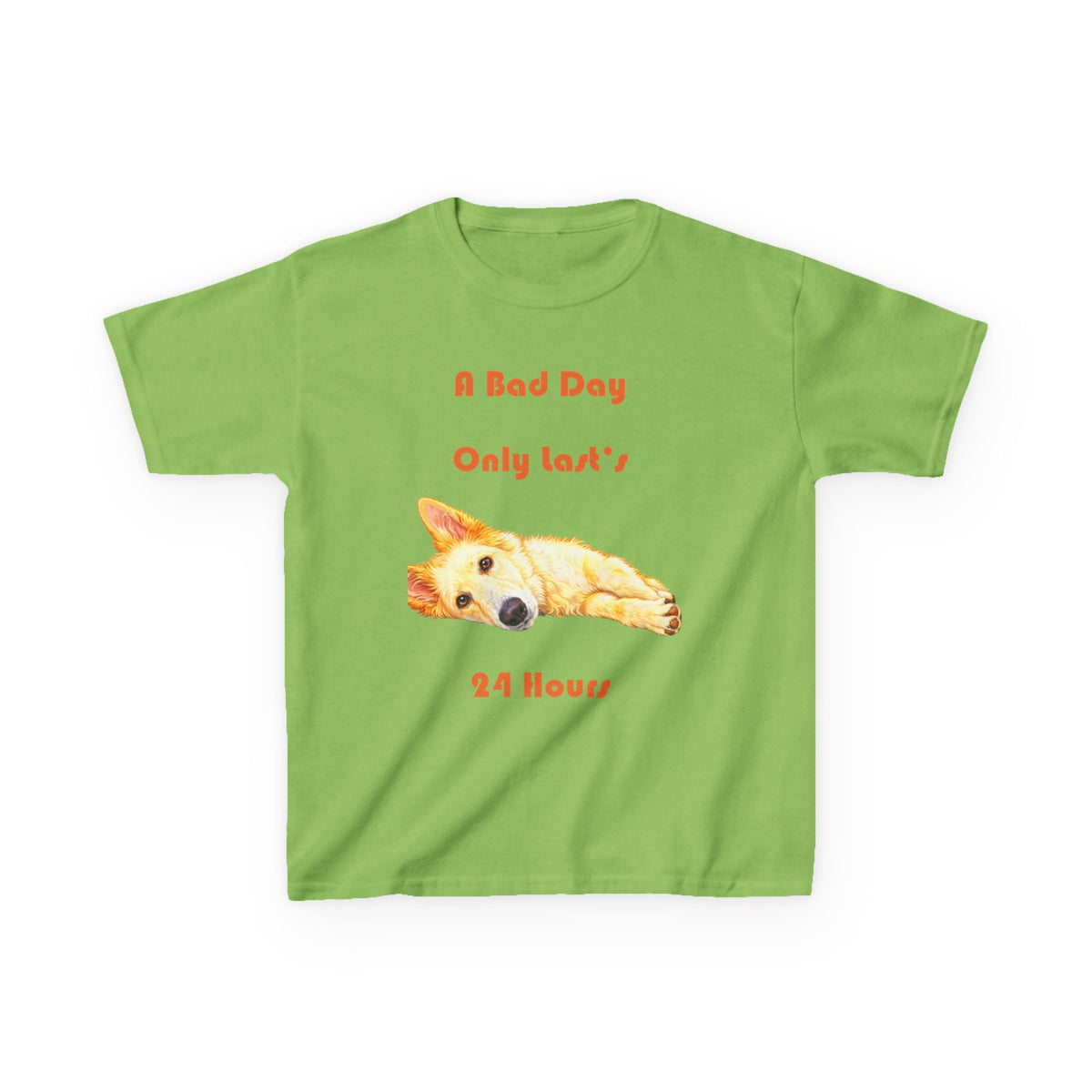 A Bad Day Only Lasts 24 Hours Kids Tee | Cute Corgi Illustration
