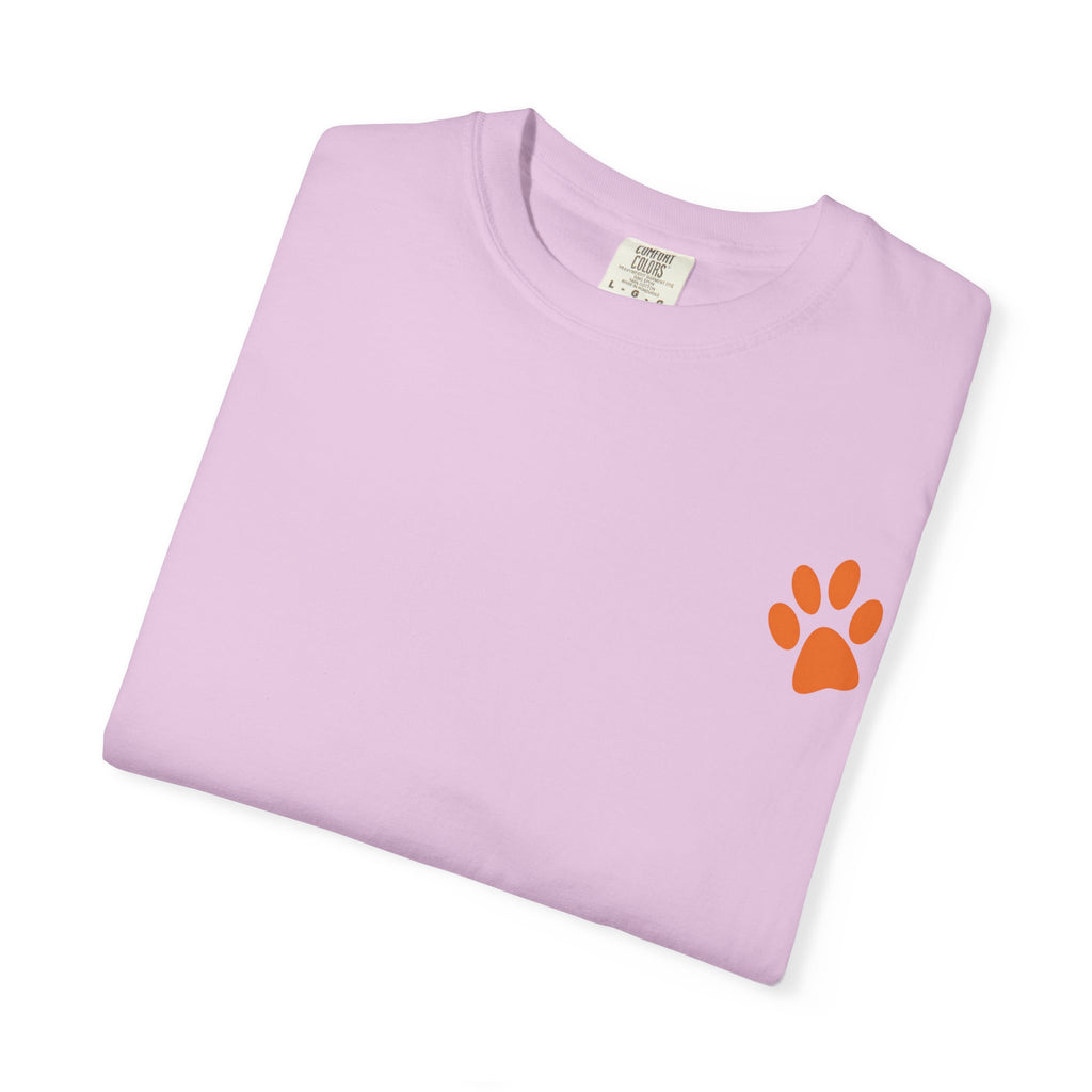 A Little Hat-Titude Puppy Adult T-Shirt | Cute Dog with Pink Hat, Paw Print