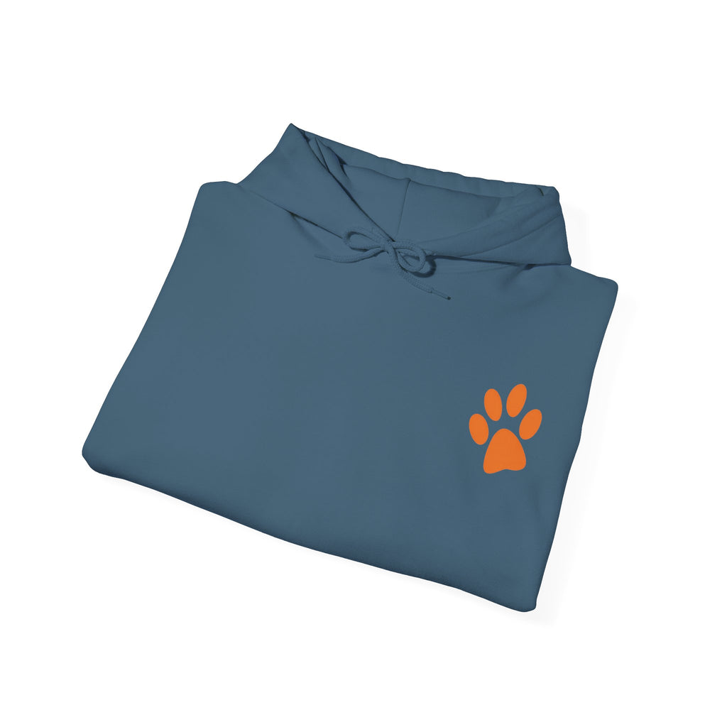 A Little Hat-Titude Puppy Illustration Adult Hoodie | Cute Dog Paw Chest Print