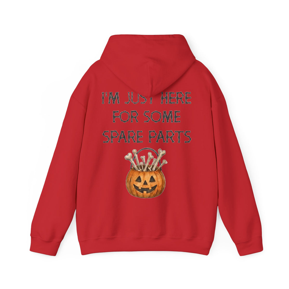 Halloween Pumpkin 'I'm Just Here for Some Spare Parts' Adult Hoodie
