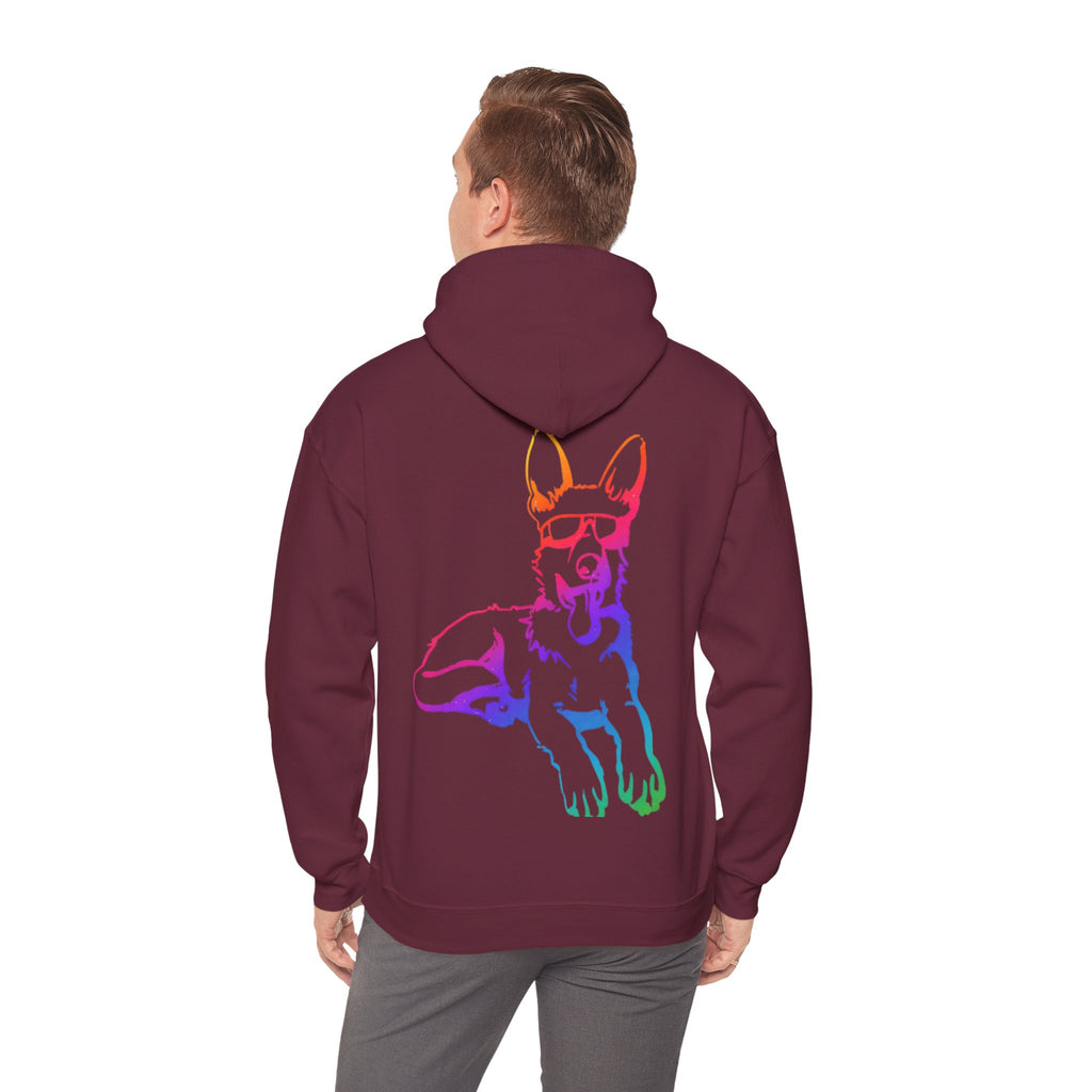 Rainbow Neon German Shepherd Hoodie |  Adults Hoodie