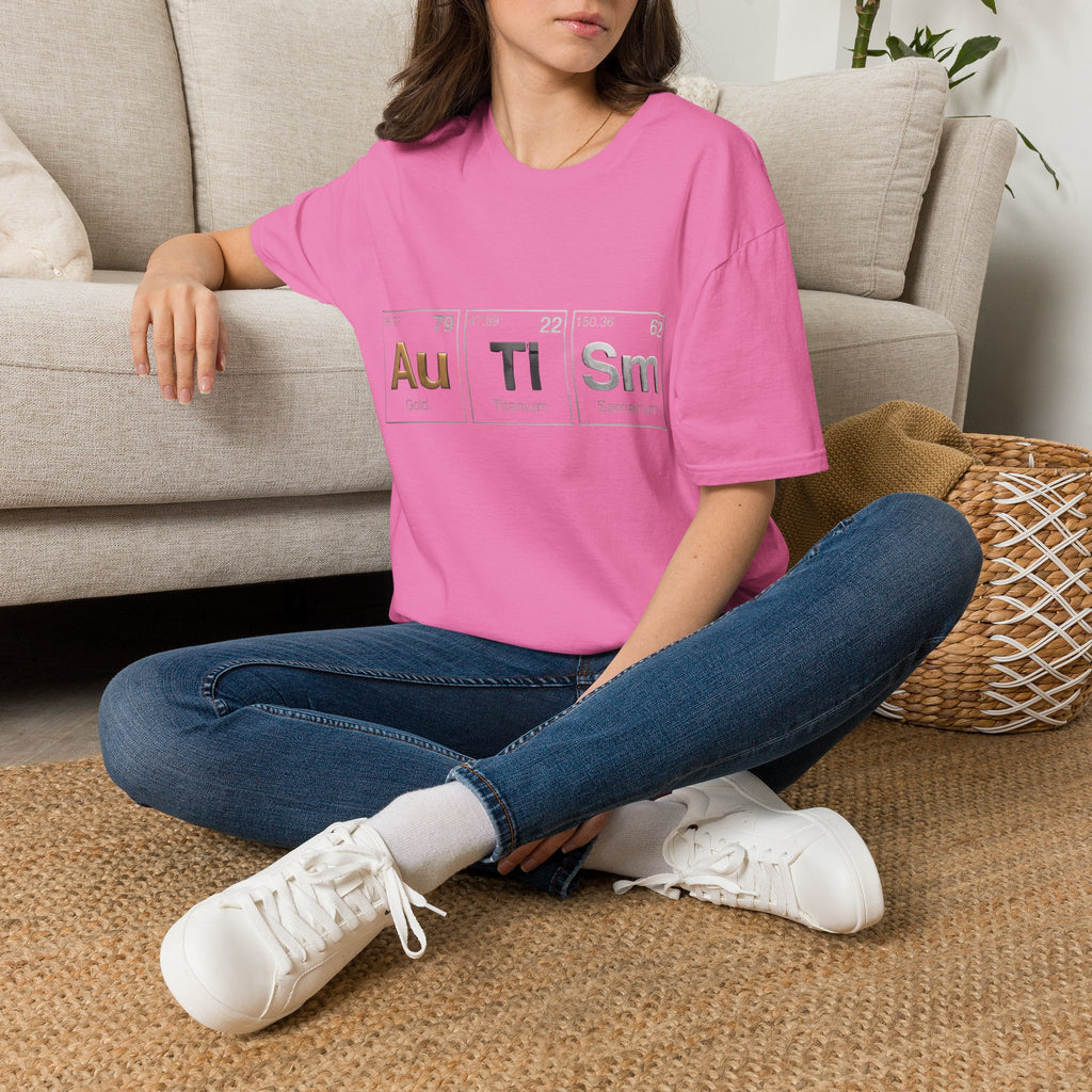Adult T-Shirt — 'Au Ti Sm' Periodic Table Autism Awareness Tee