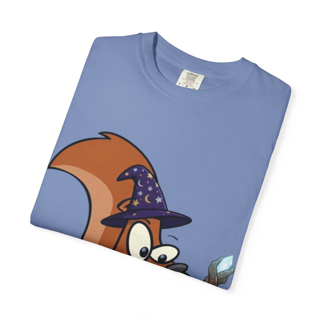 Wizard Squirrel Adult T-Shirt — "Rizz 'em With The Tism" Cute Magic Cartoon Tee