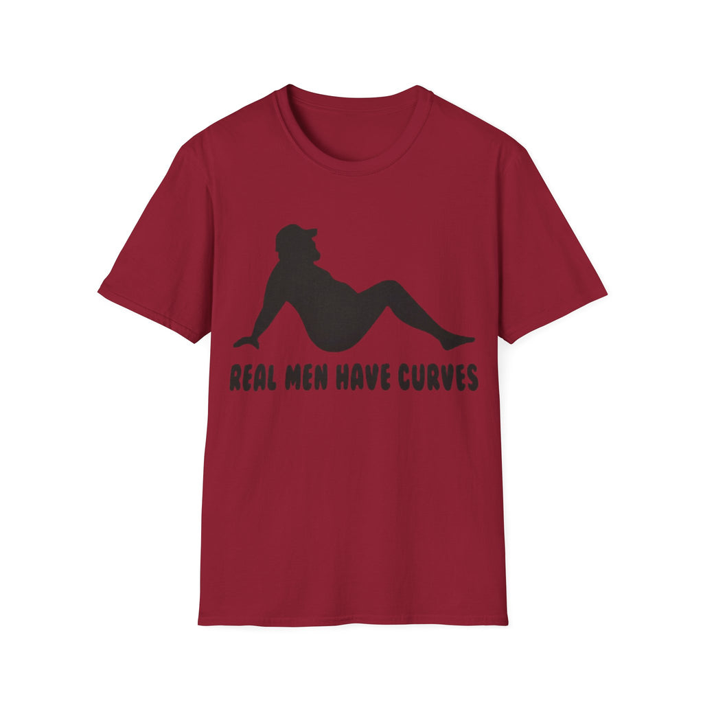 Curvy Silhouette Adult T-Shirt — "Real Men Have Curves" Graphic Tee