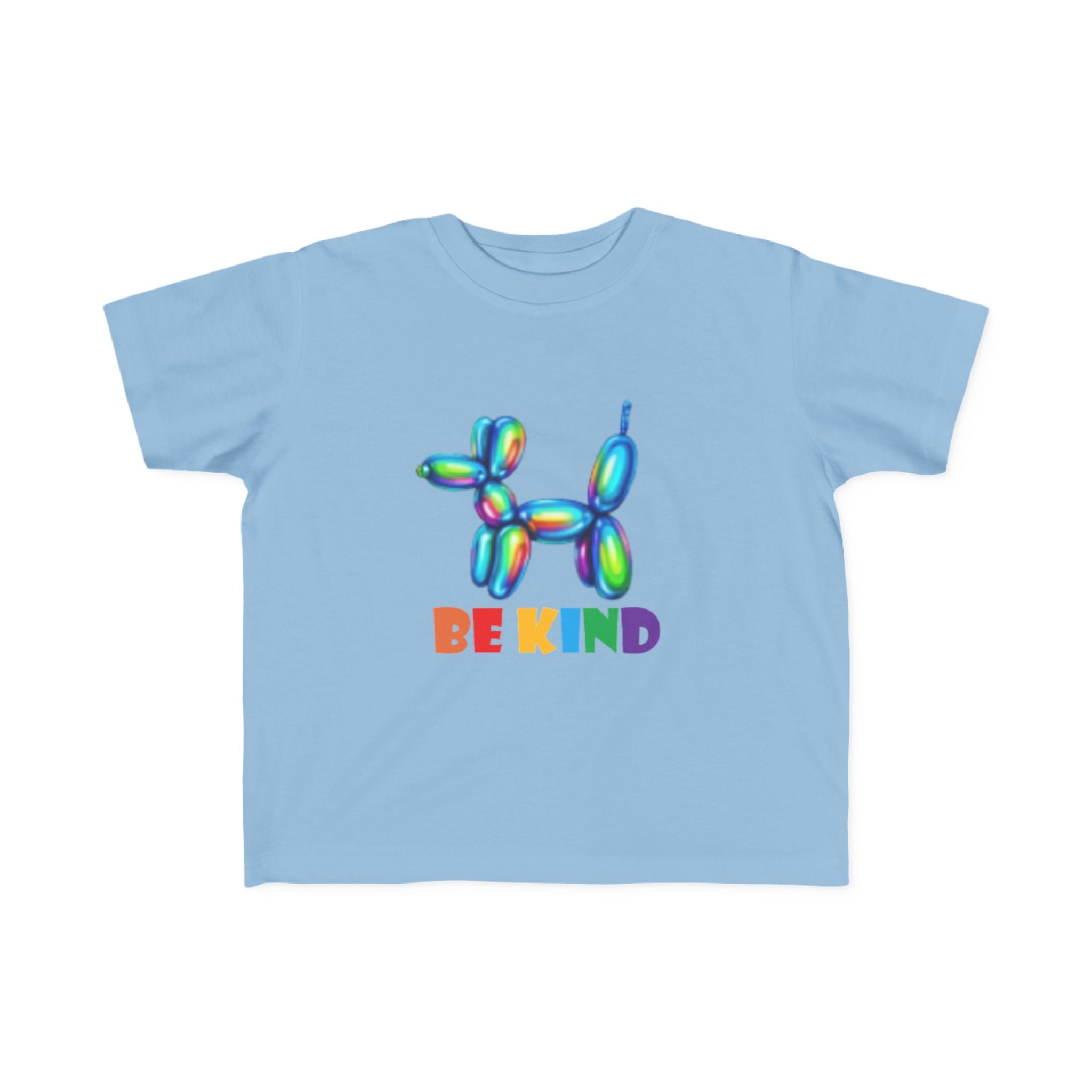 Rainbow Balloon Dog Be Kind Toddler Tee | Kids Positive Message Shirt