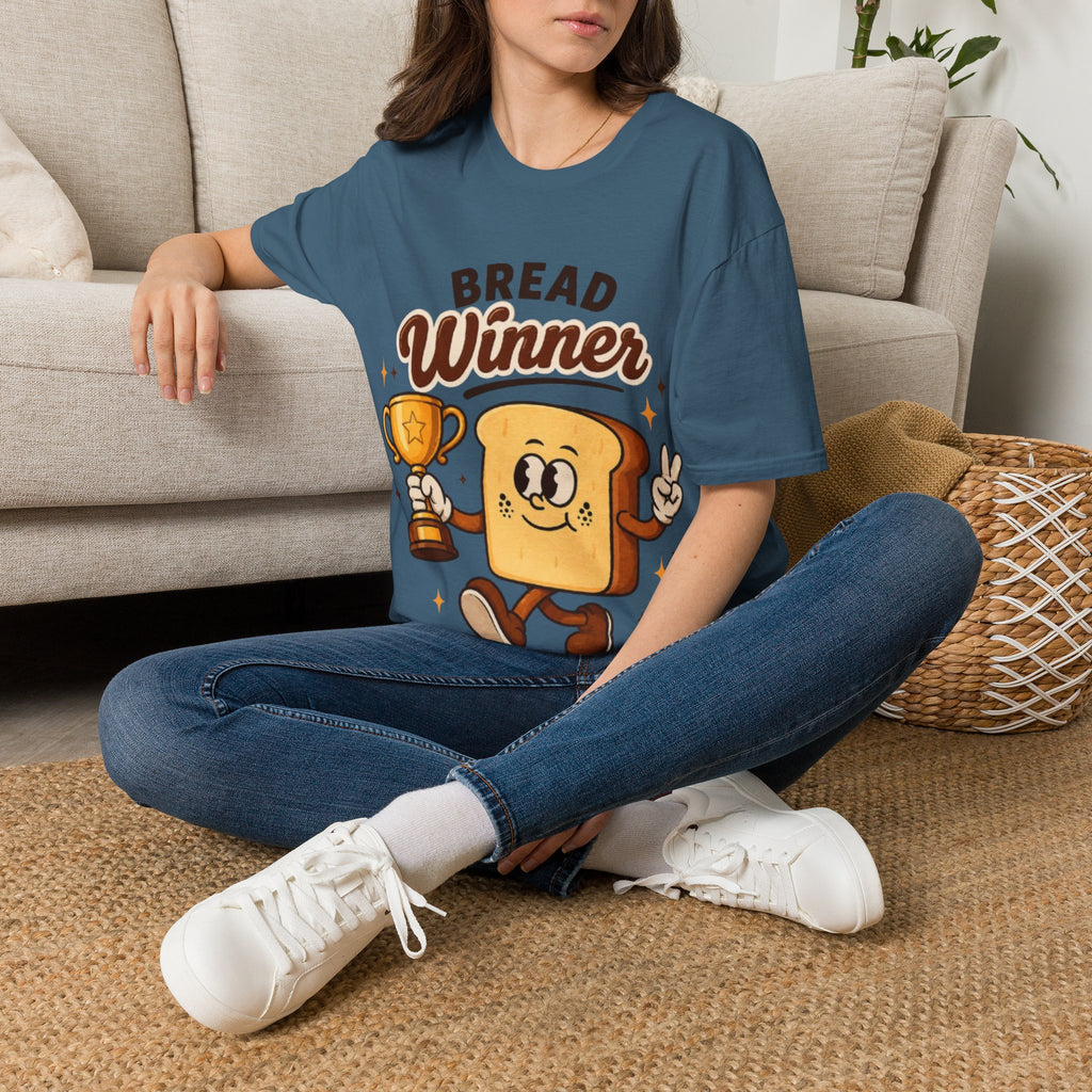 Bread Winner Adult T‑Shirt — Funny Toast Cartoon Tee for Bakers & Breakfast Lovers