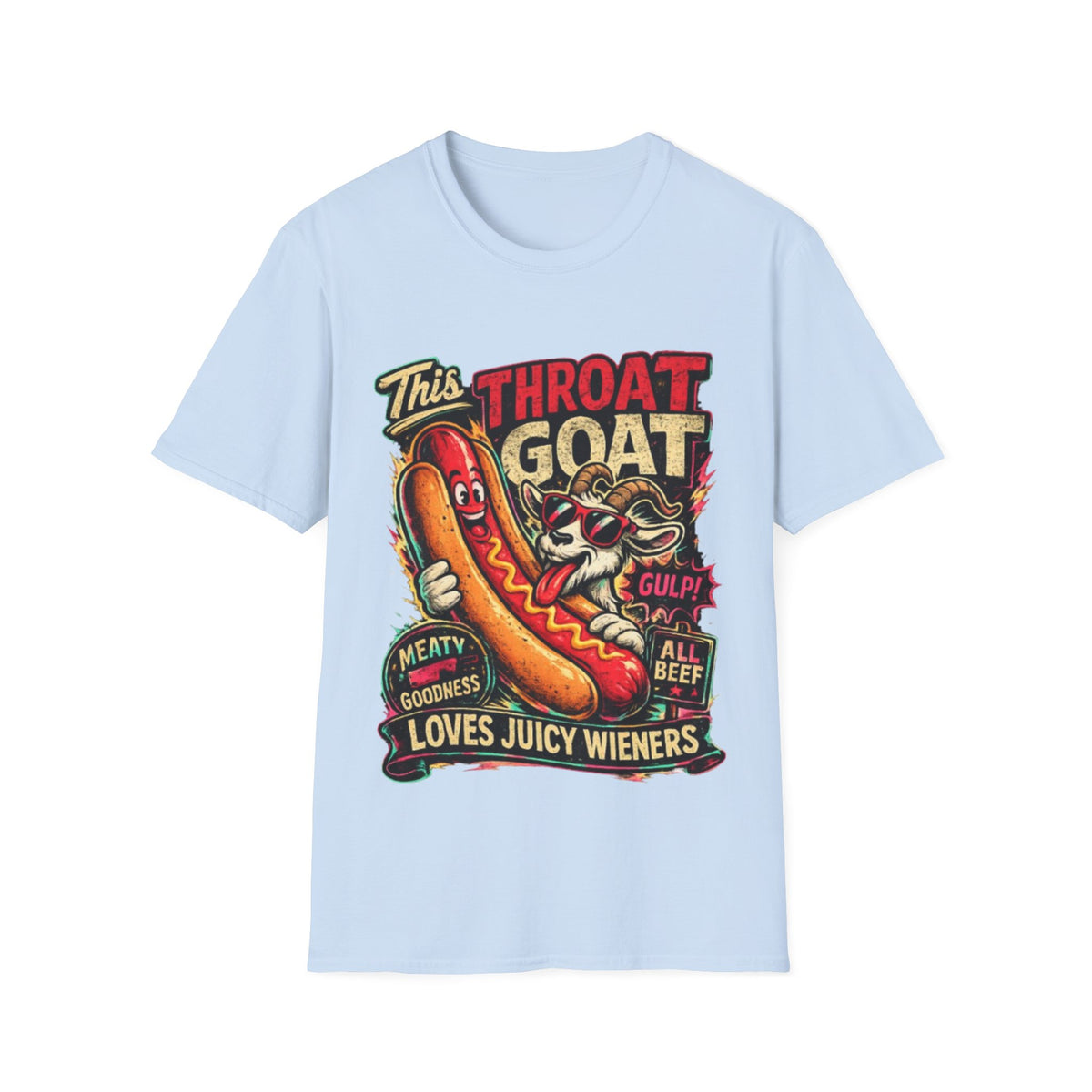 This Throat Goat Adult T-Shirt — Retro Hot Dog Graphic Tee