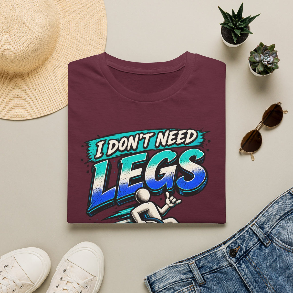 I Don't Need Legs to Kick Your Ass Adult T-Shirt — Funny Wheelchair Disability Pride Tee