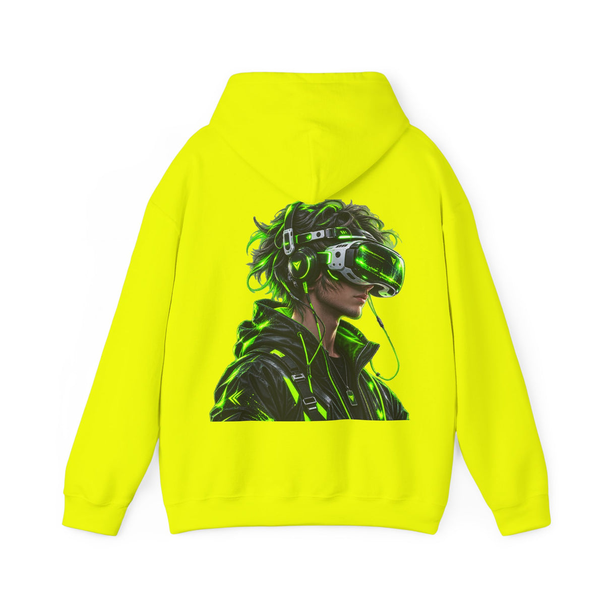 VR Gamer  Adult Hoodie — Neon Cyberpunk Virtual Reality Gamer Graphic Sweatshirt