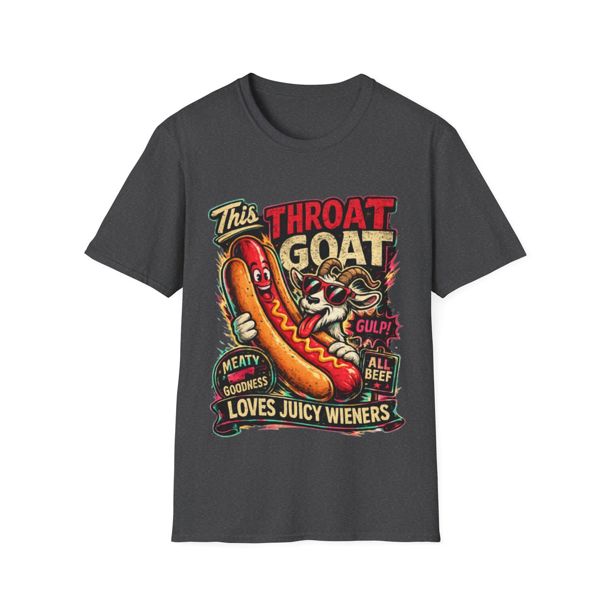 This Throat Goat Adult T-Shirt — Retro Hot Dog Graphic Tee