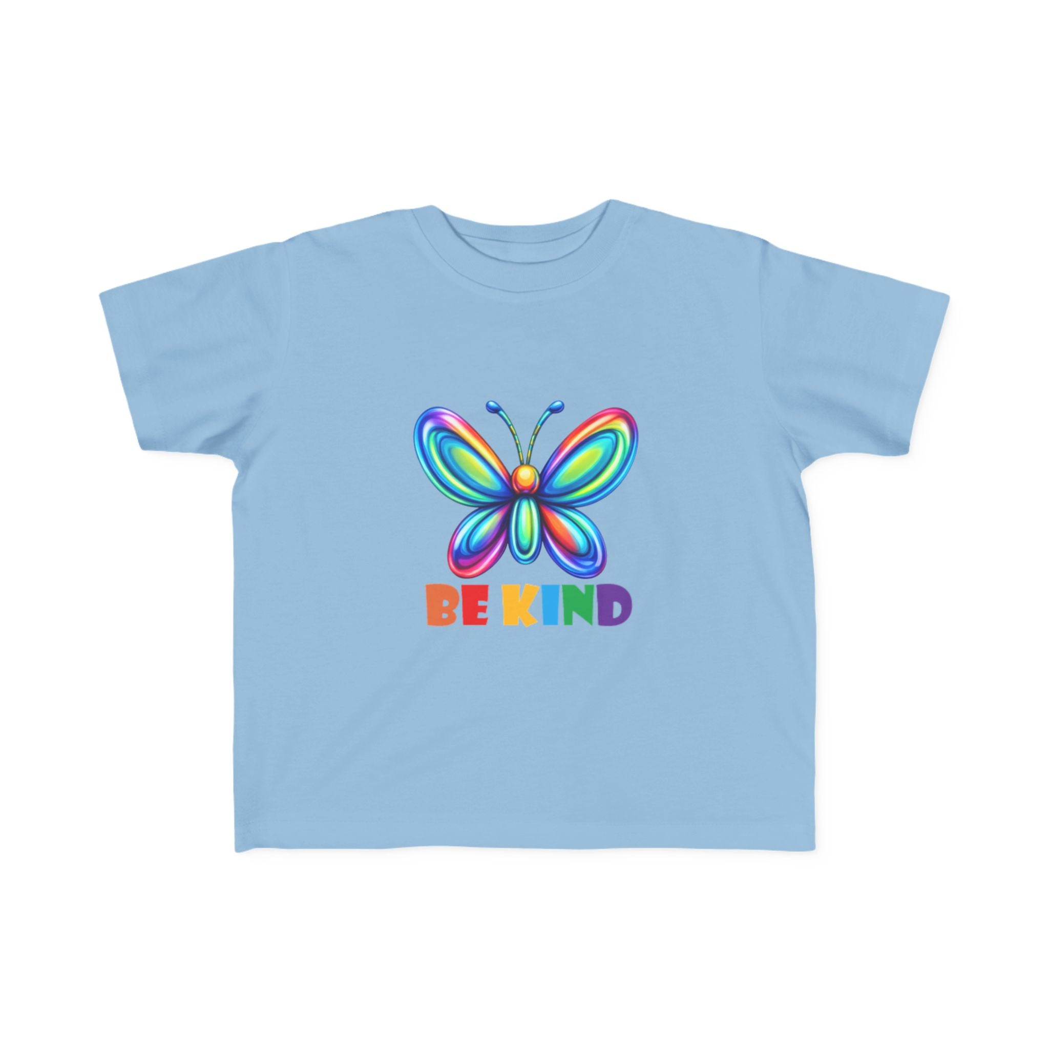Rainbow Butterfly BE KIND Toddler Tee | Kids Positive Message Shirt