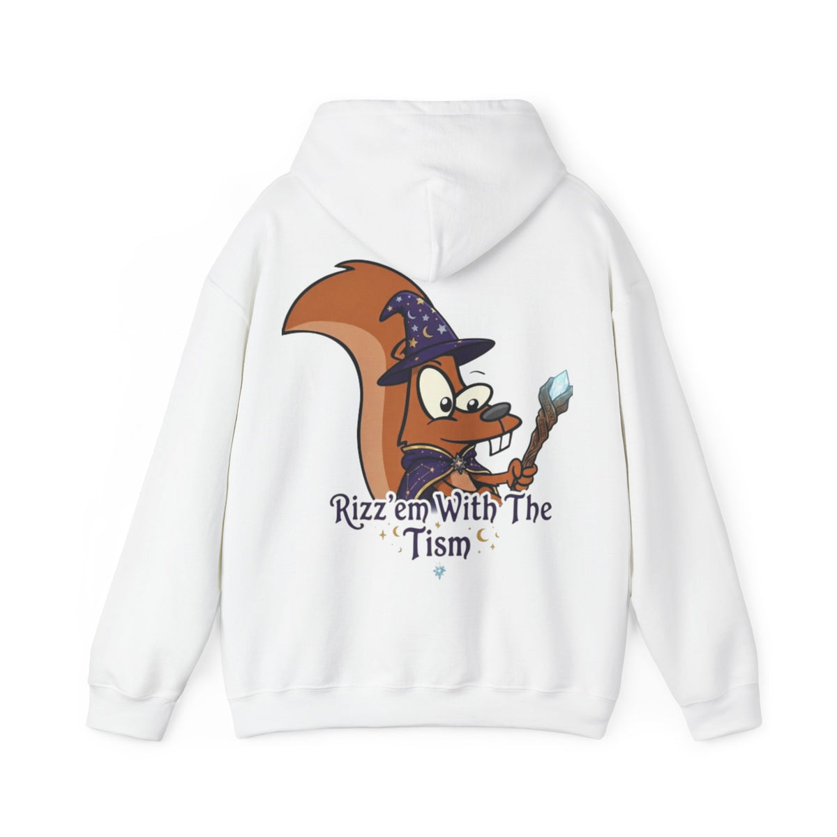 Wizard Beaver Adult Hoodie — "Rizz 'em With The Tism" Cute Magical Graphic Sweatshirt
